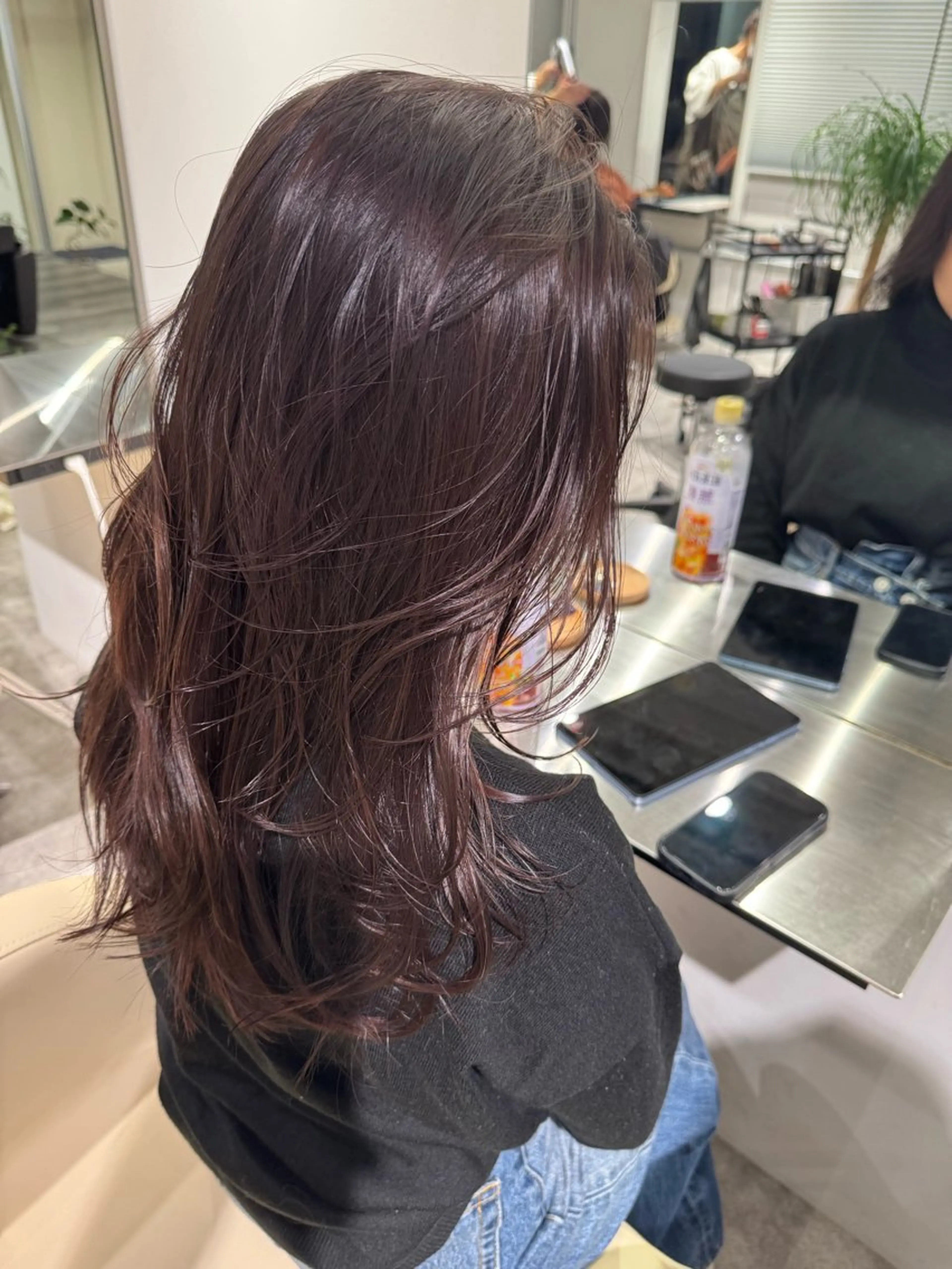 ロング カラー ハッシュカット レイヤーカット 夜23時まで予約🉑 reverieあきらのヘアスタイル