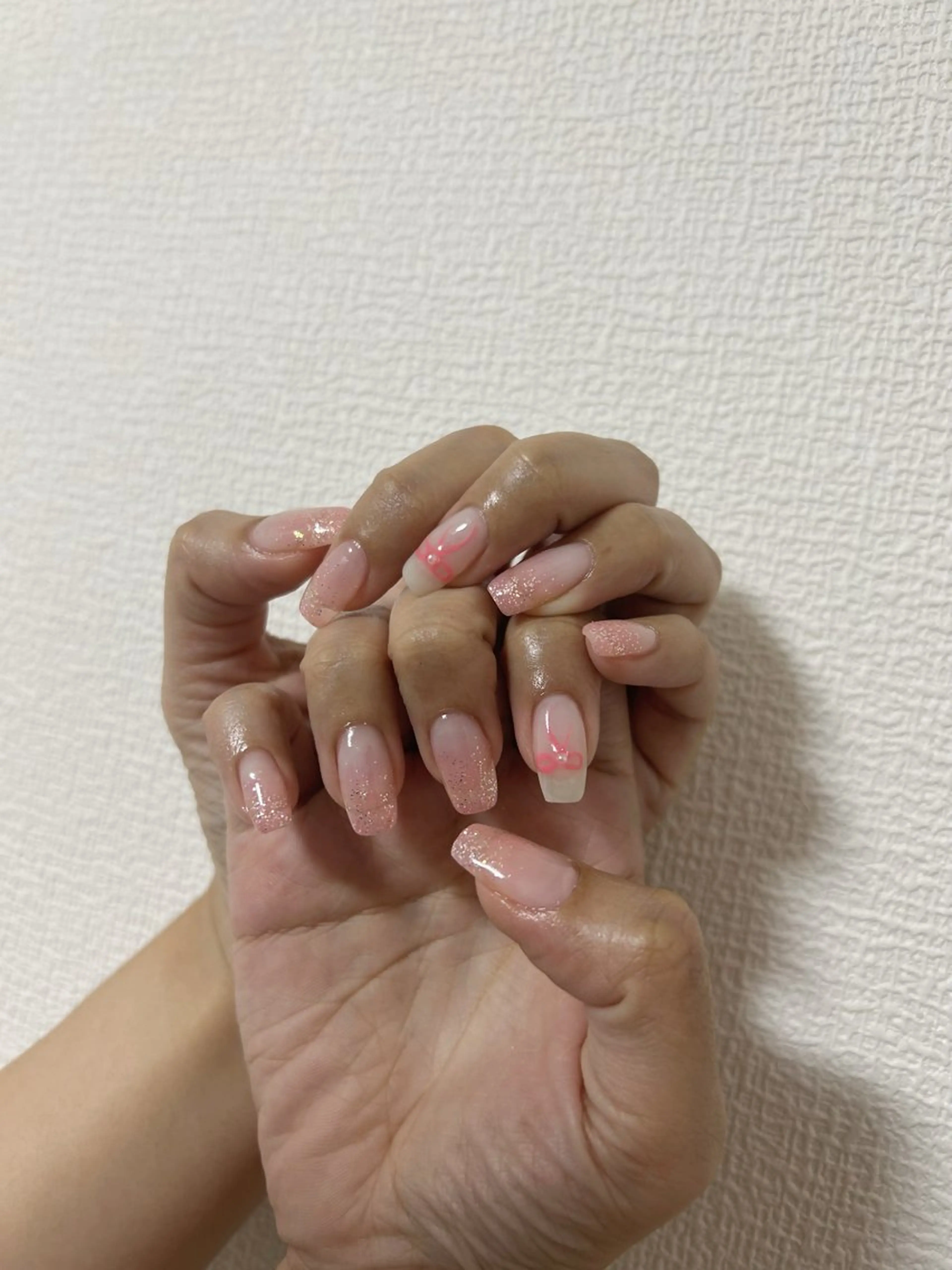 ネイル ガーリー ピンク ハンドネイル 自宅サロン♡ Mamiのネイルデザイン