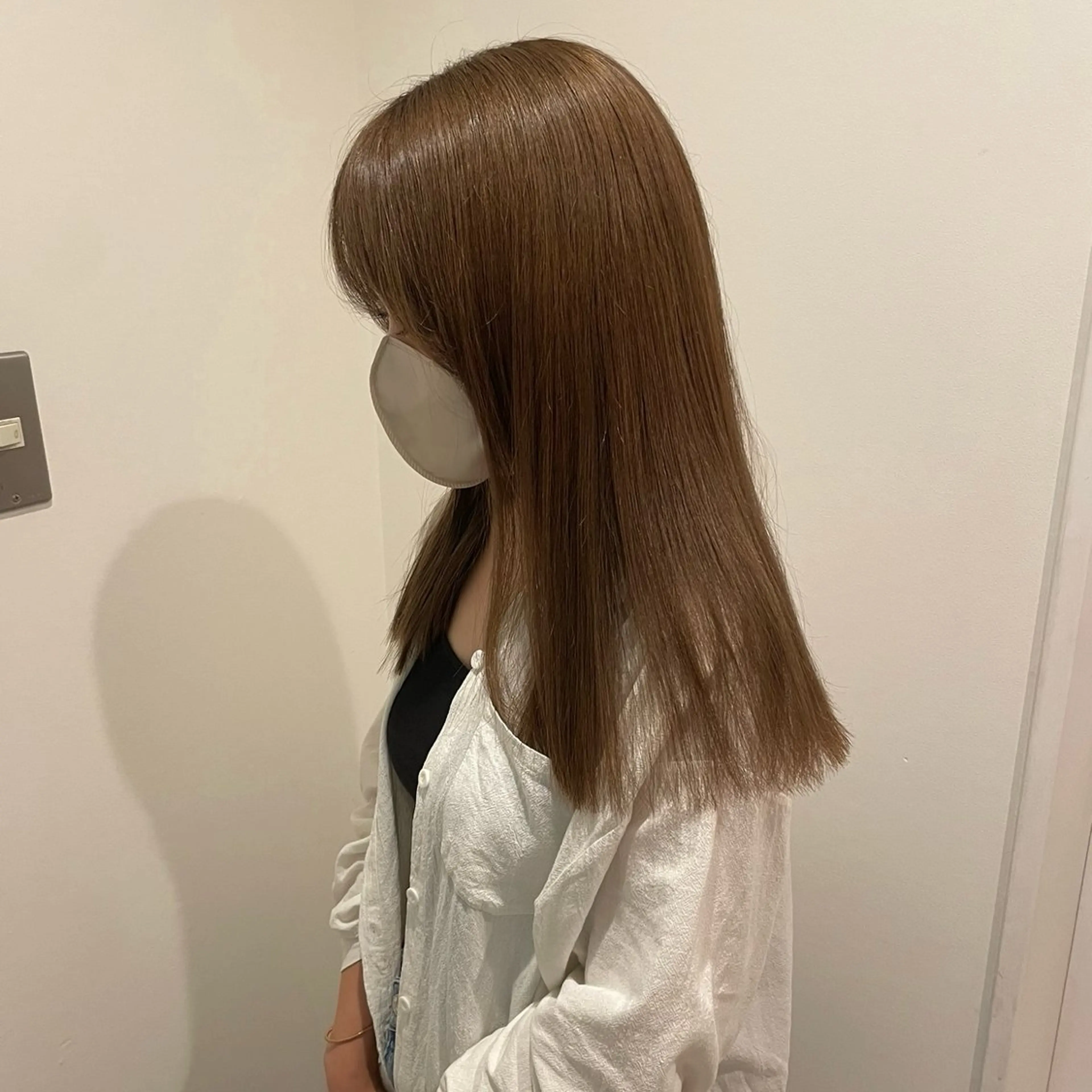 セミロング カラー ブリーチ ヘアアレンジ/ 暖色🩵hazukiのヘアスタイル