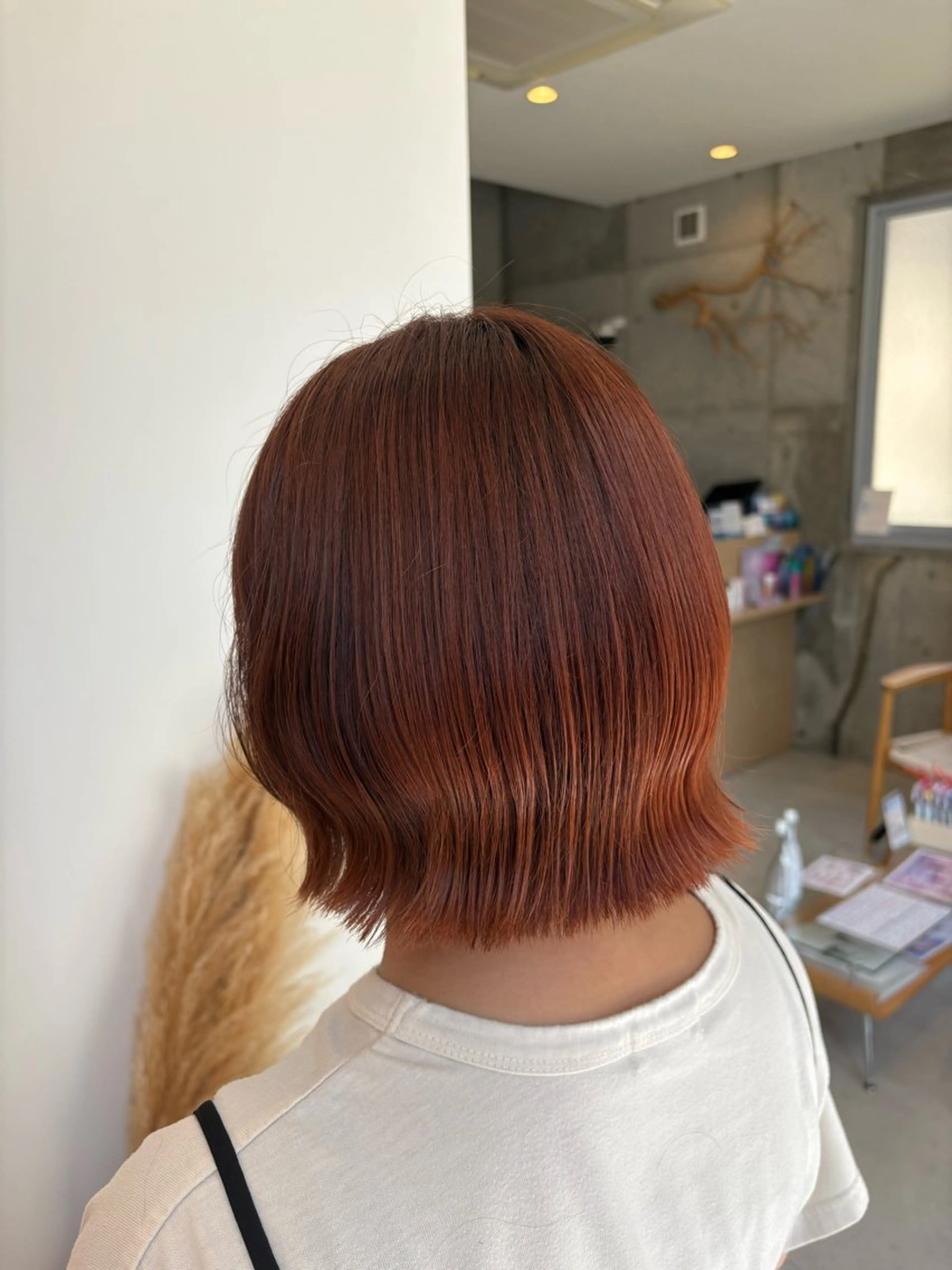 ショート カラー ブラウンカラー オレンジ オレンジブラウン ボブ カット ヘアカラー 藤原仁美/レイヤー /透明感カラーのヘアスタイル