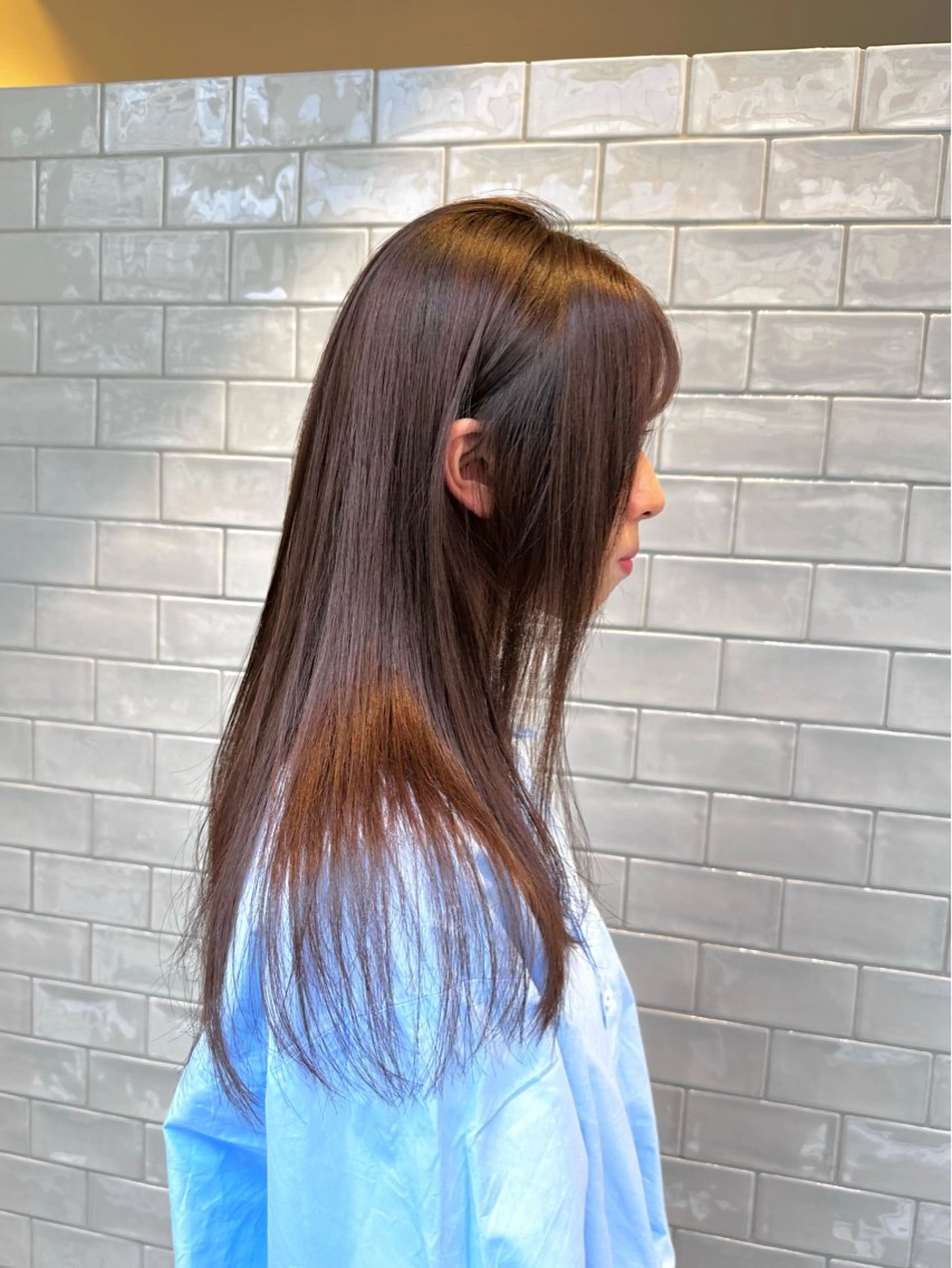 ロング カラー ベージュカラー ブリーチ ブラウンカラー ブラウンベージュ ブリーチなしカラー ヘアカラー トリートメント 矢野 晃平のヘアスタイル