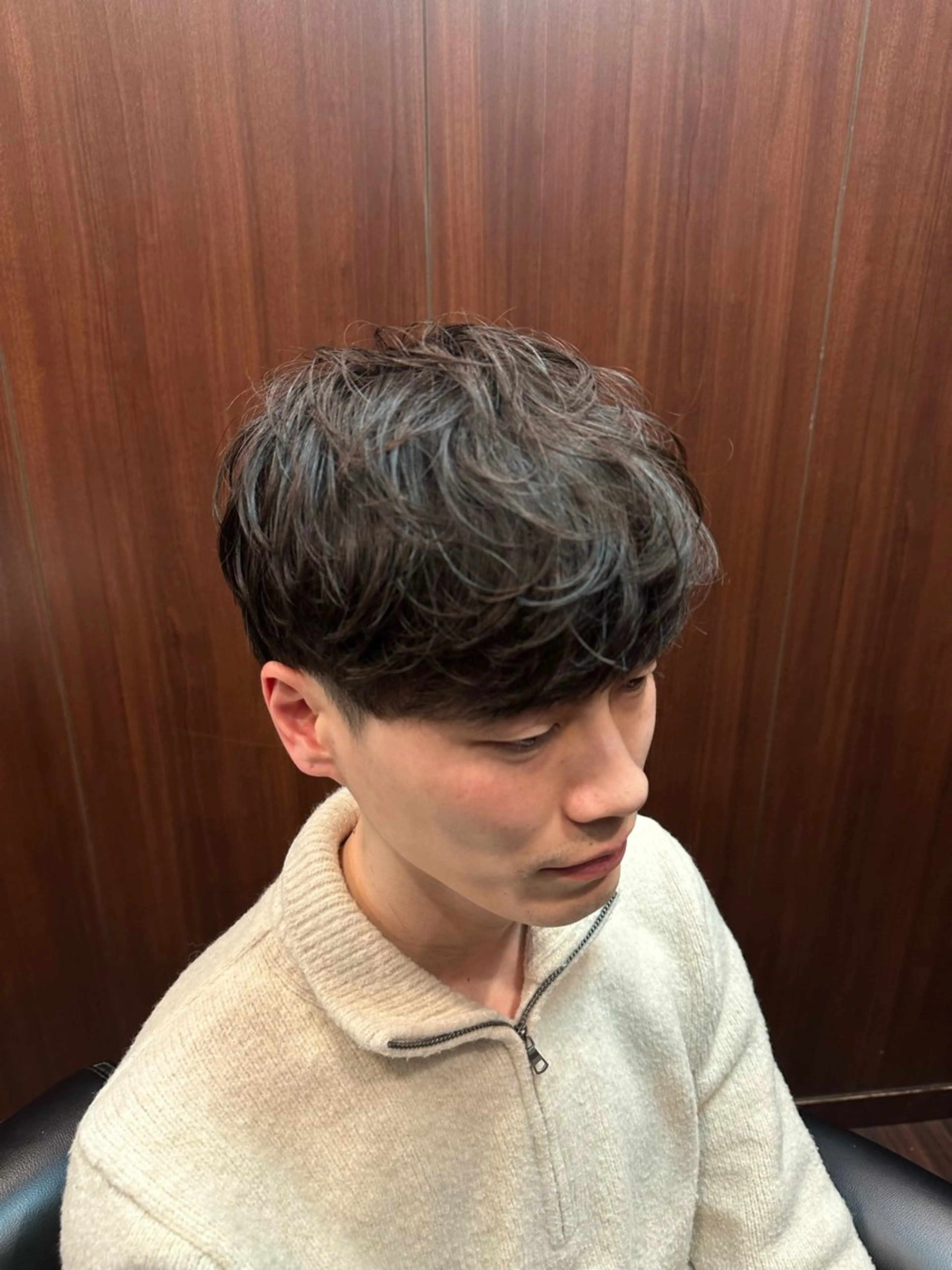 ショート パーマ メンズ マッシュ 栗原 周太郎のヘアスタイル