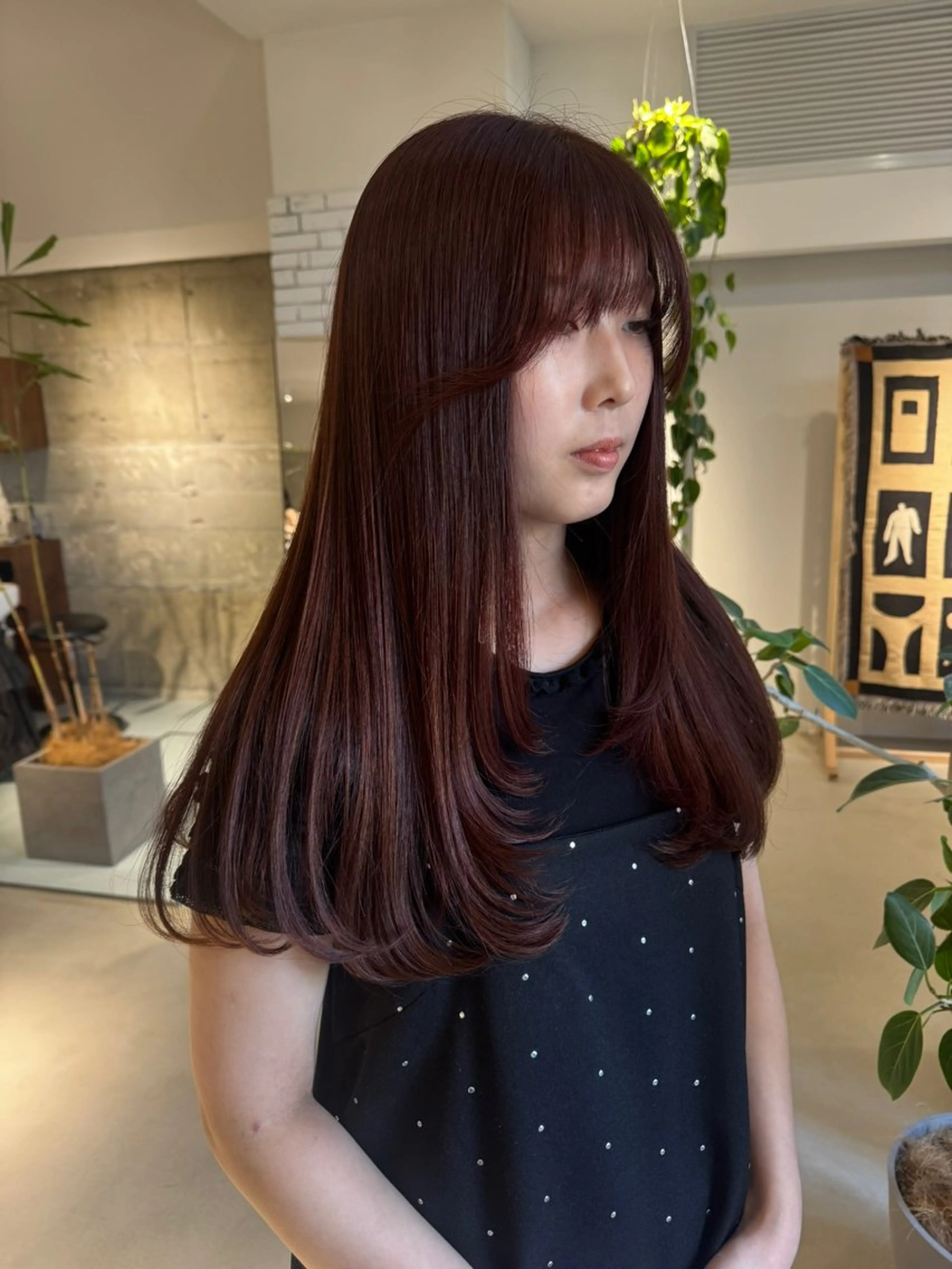 ミディアム カラー レッドカラー ヘアカラー yuka🥕 橿原神宮前のヘアスタイル