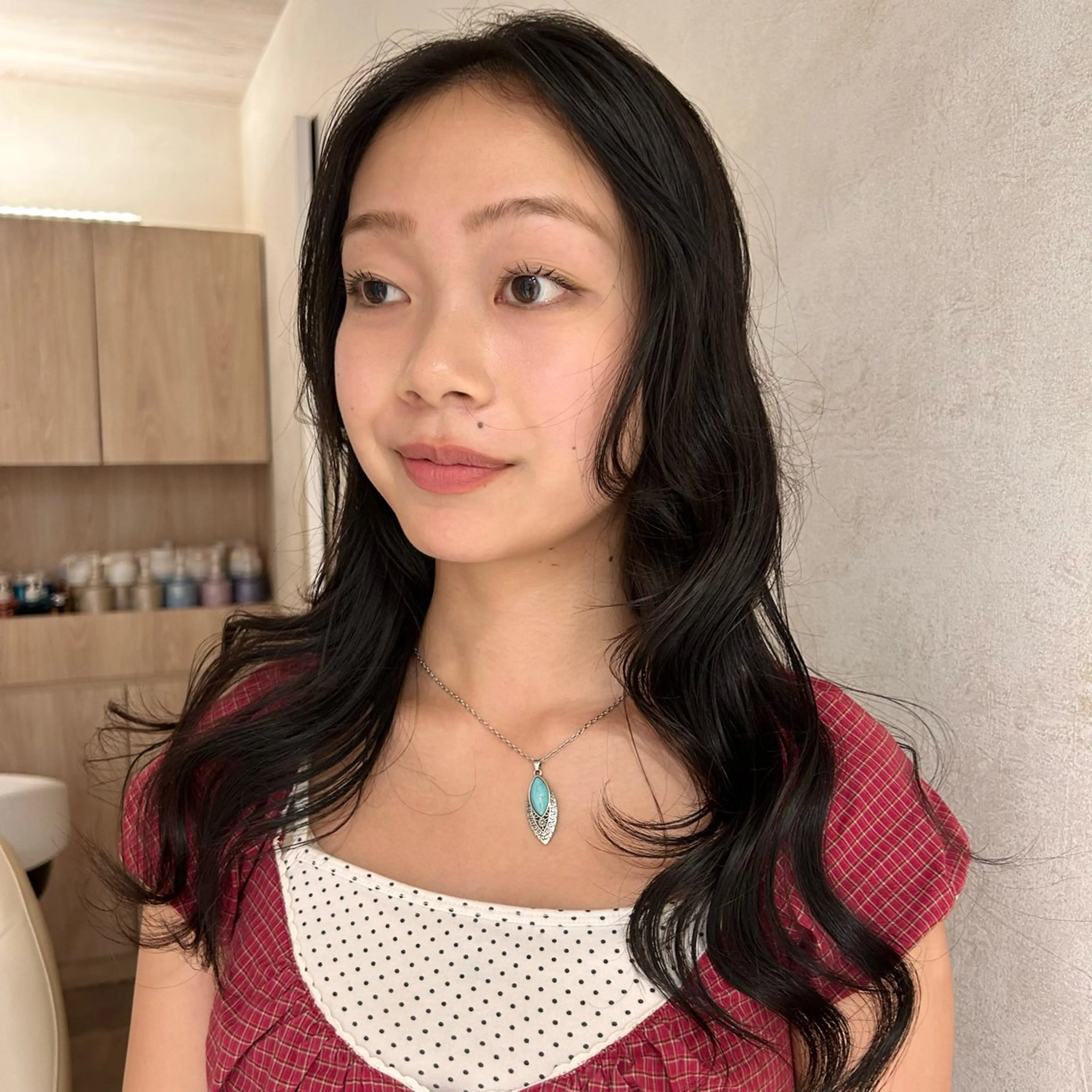 セミロング カラー 暗髪カラー/ベージュ 似合わせカットのヘアスタイル