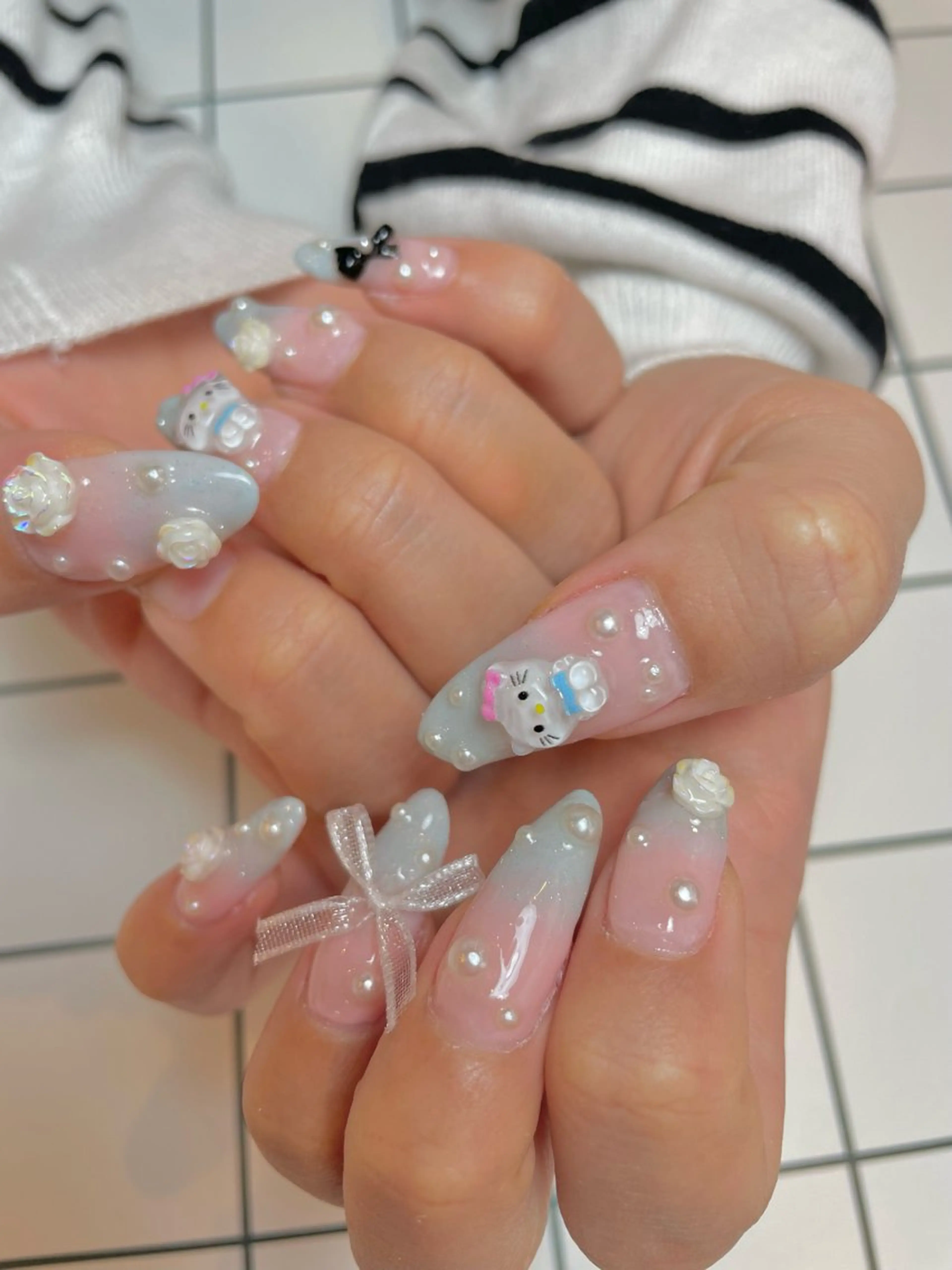 ネイル 水色 nail salon POPPYのネイルデザイン
