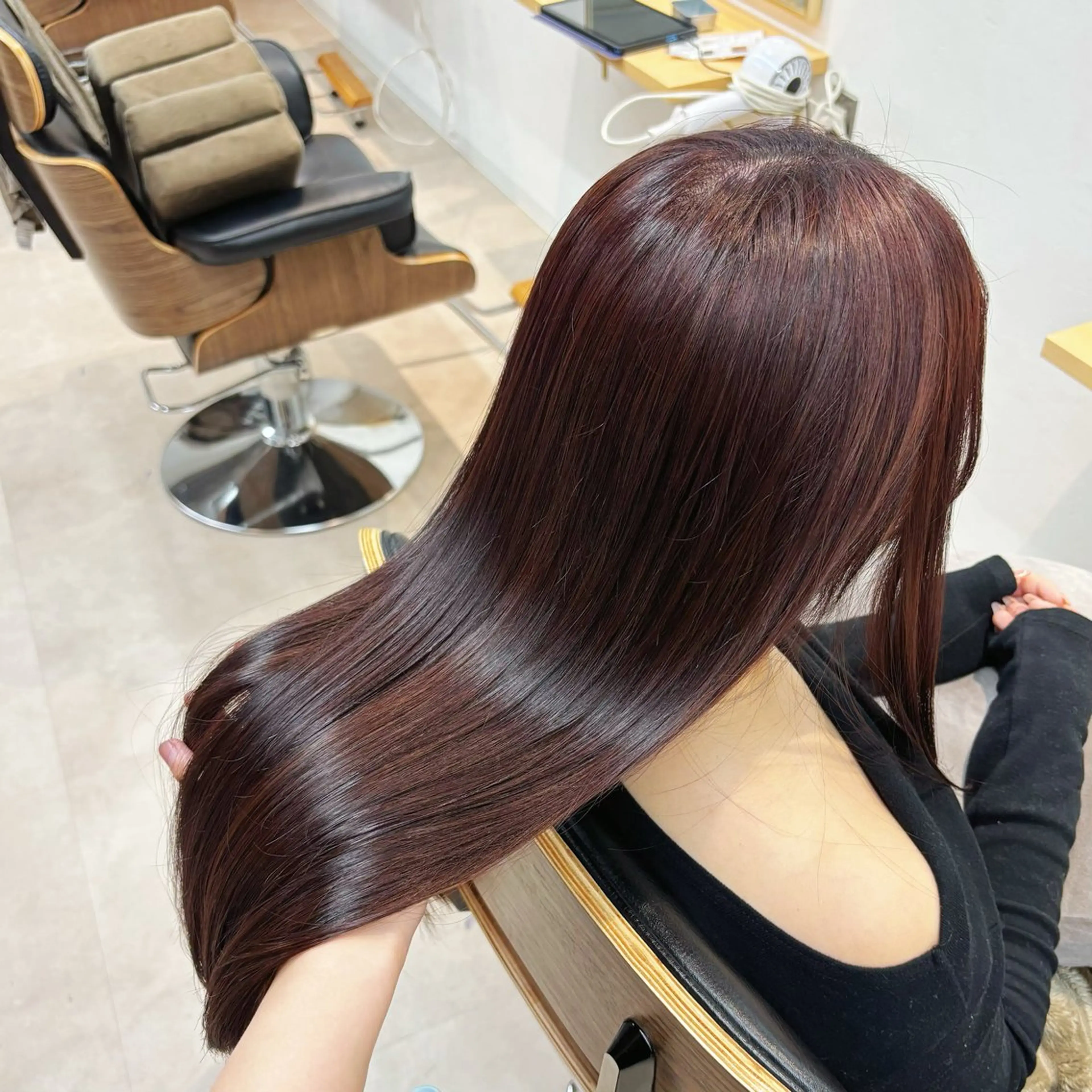 ロング カット ヘアカラー トリートメント ✨透明感カラー/ 縮毛矯正/うみ✨️のヘアスタイル