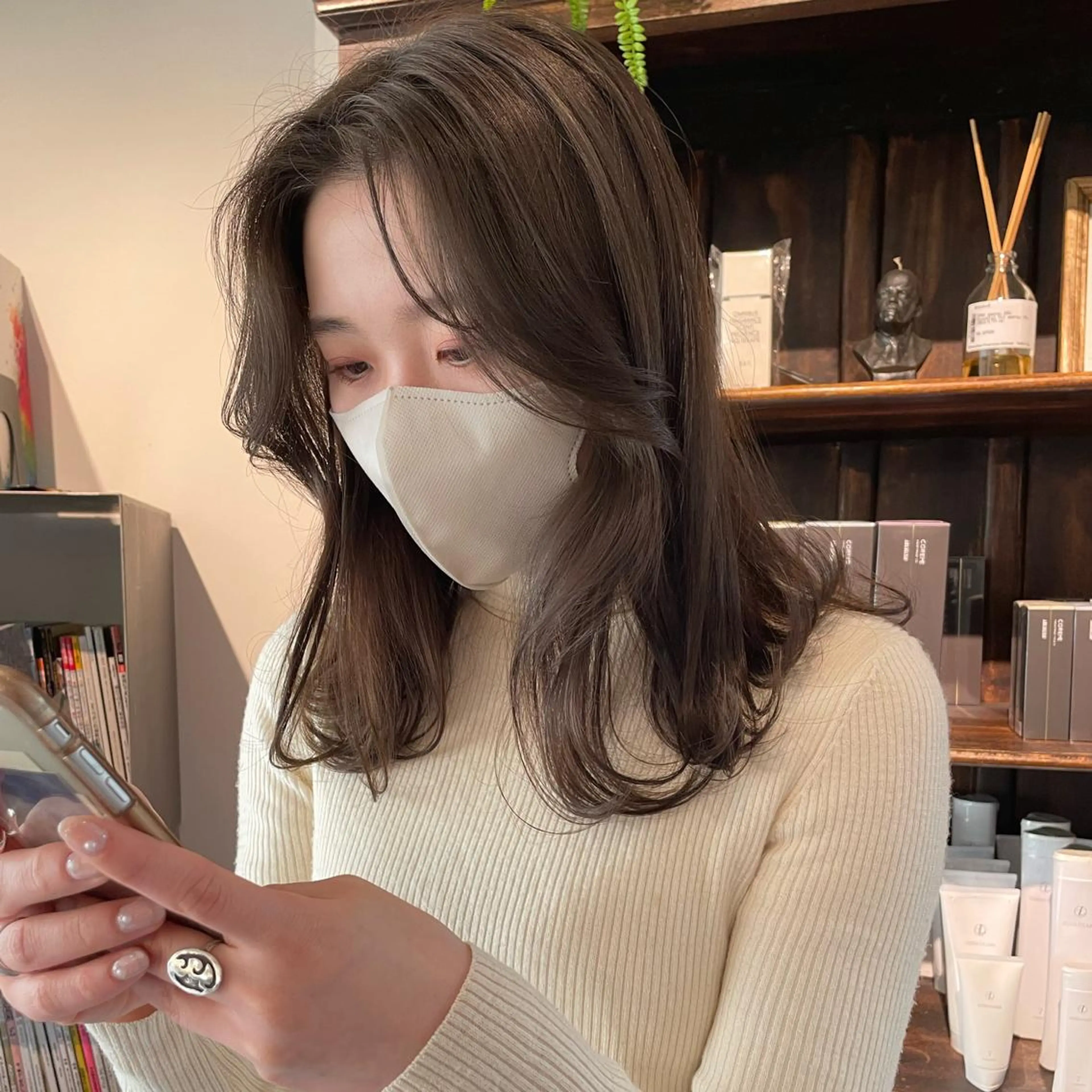 ミディアム カラー カット ヘアカラー トリートメント 🍃透明感/デザイン 店長MASARU🍃のヘアスタイル