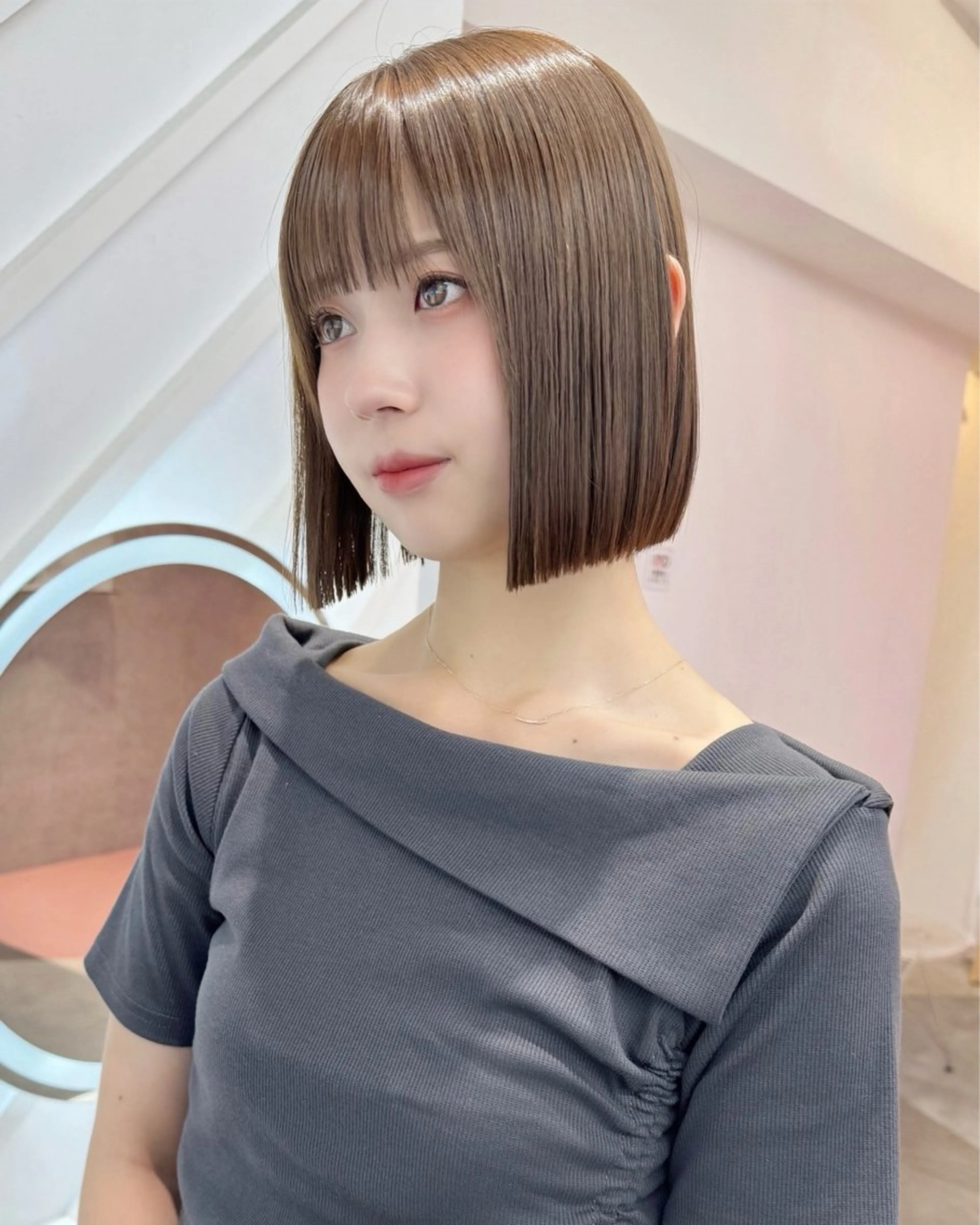 ショート カラー カット ヘアカラー 縮毛矯正 トリートメント 莉乃/縮毛矯正/髪質 改善/艶カラーのヘアスタイル