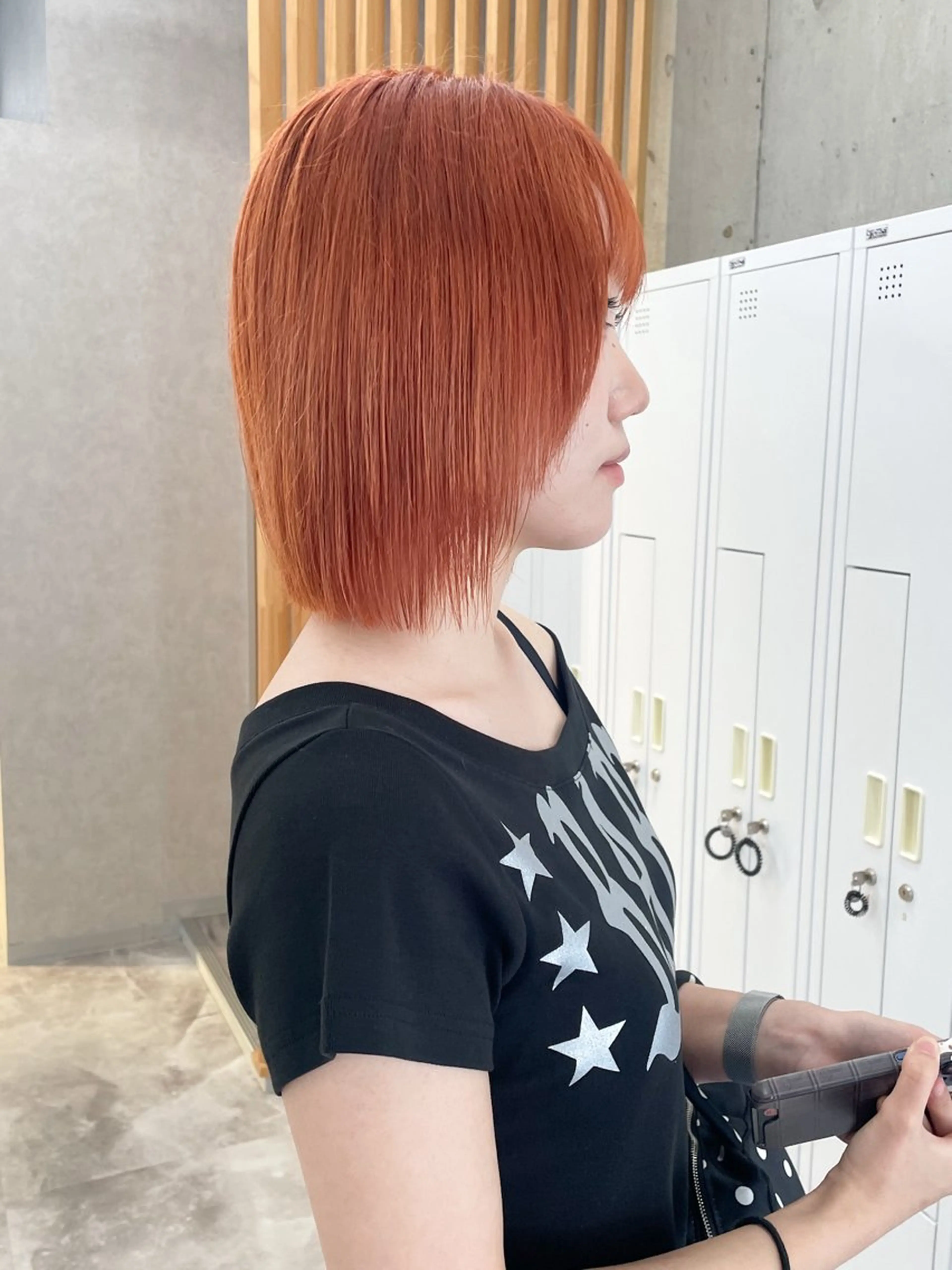 ミディアム カラー ブリーチ ケアブリーチ ダブルカラー ハイトーンカラー オレンジ ヘアカラー ブリーチ/ベージュ 💕/momoaのヘアスタイル