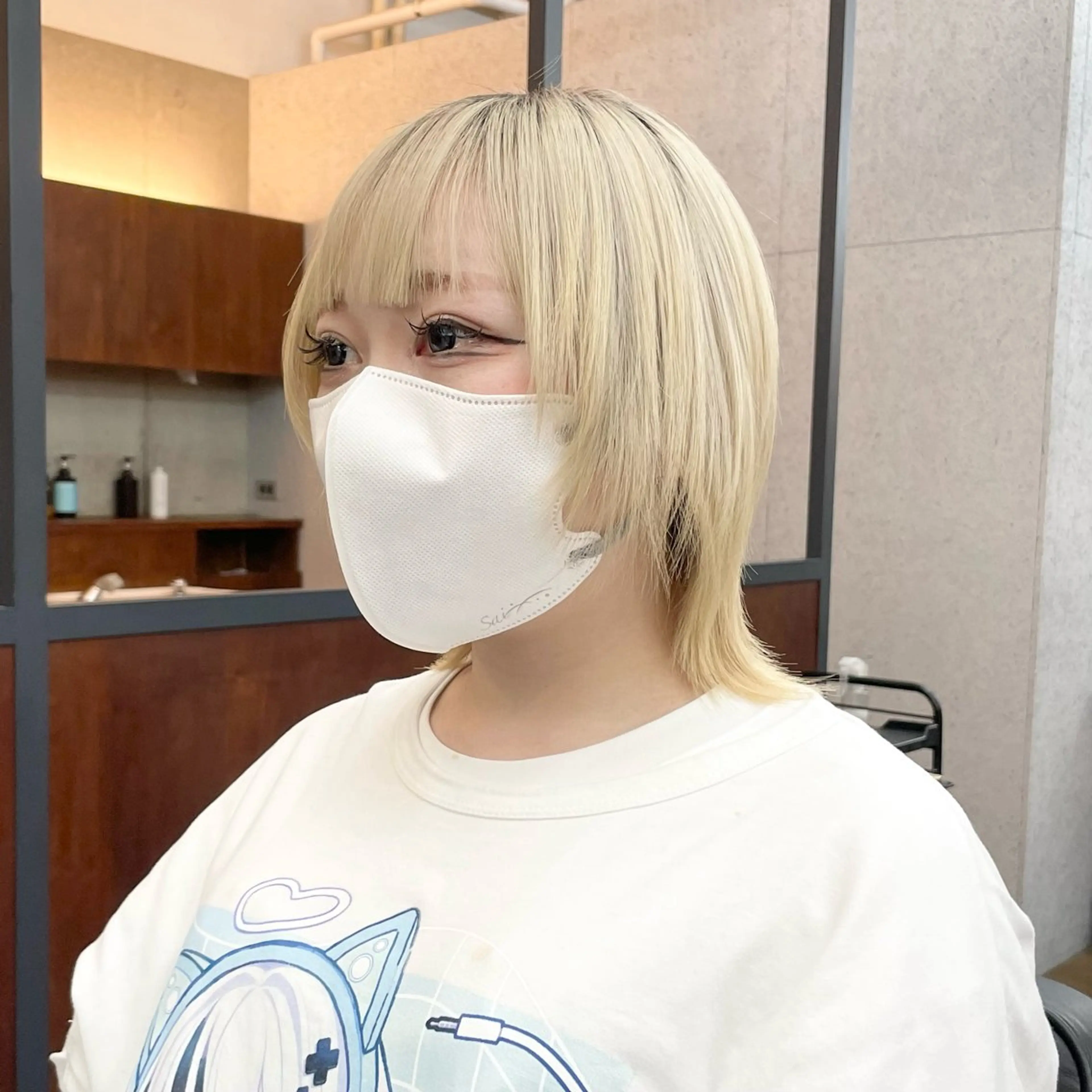 ショート カラー メンズ メンズブリーチ メンズウルフカット ベージュカラー ブリーチ ホワイトベージュ カット ヘアカラー トリートメント ヘアセット ✂︎ウルフ・ショート ✂︎MIKUNIのヘアスタイル