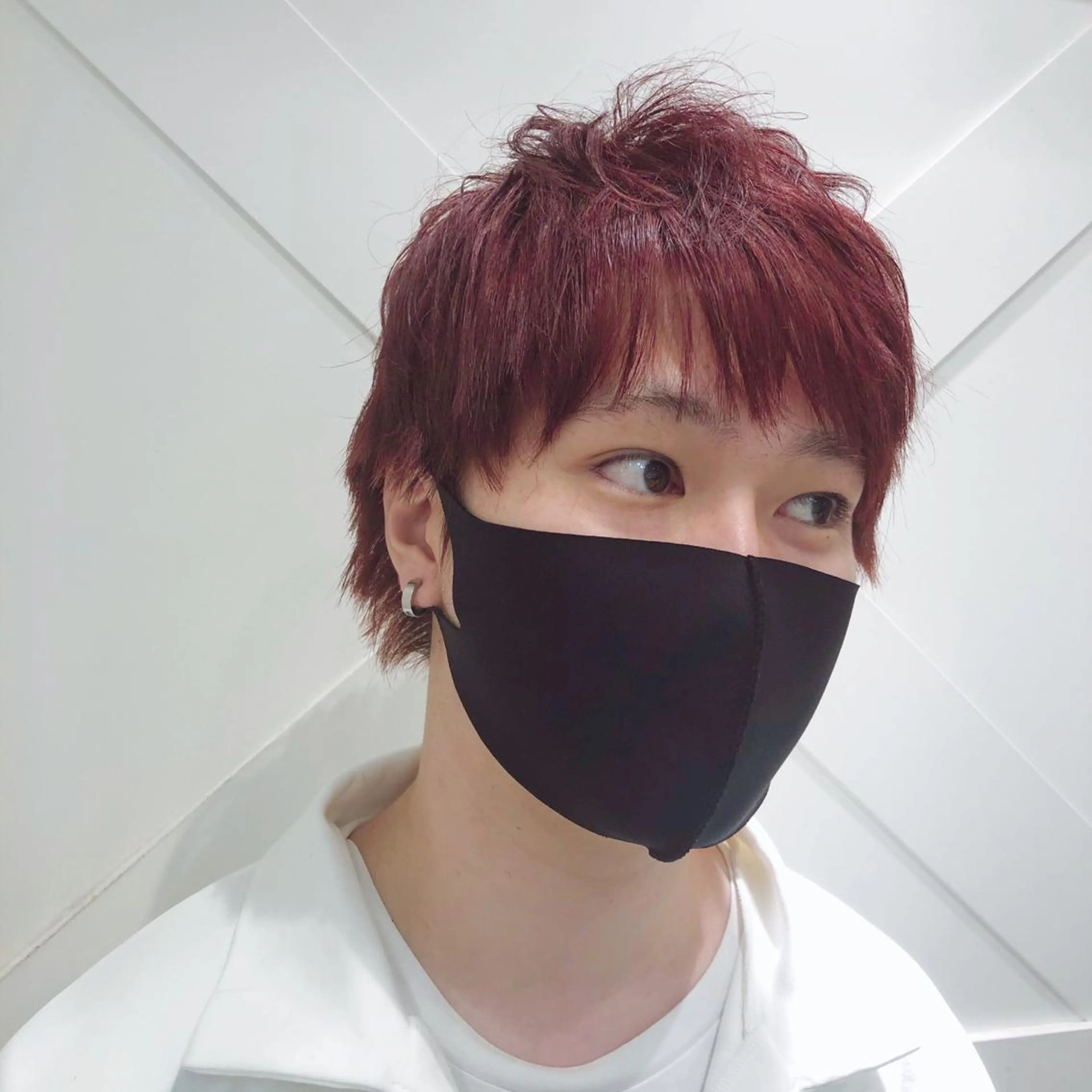 ショート カラー メンズ レッドカラー 🌺ウルフカット職人 新垣渚🐺のヘアスタイル