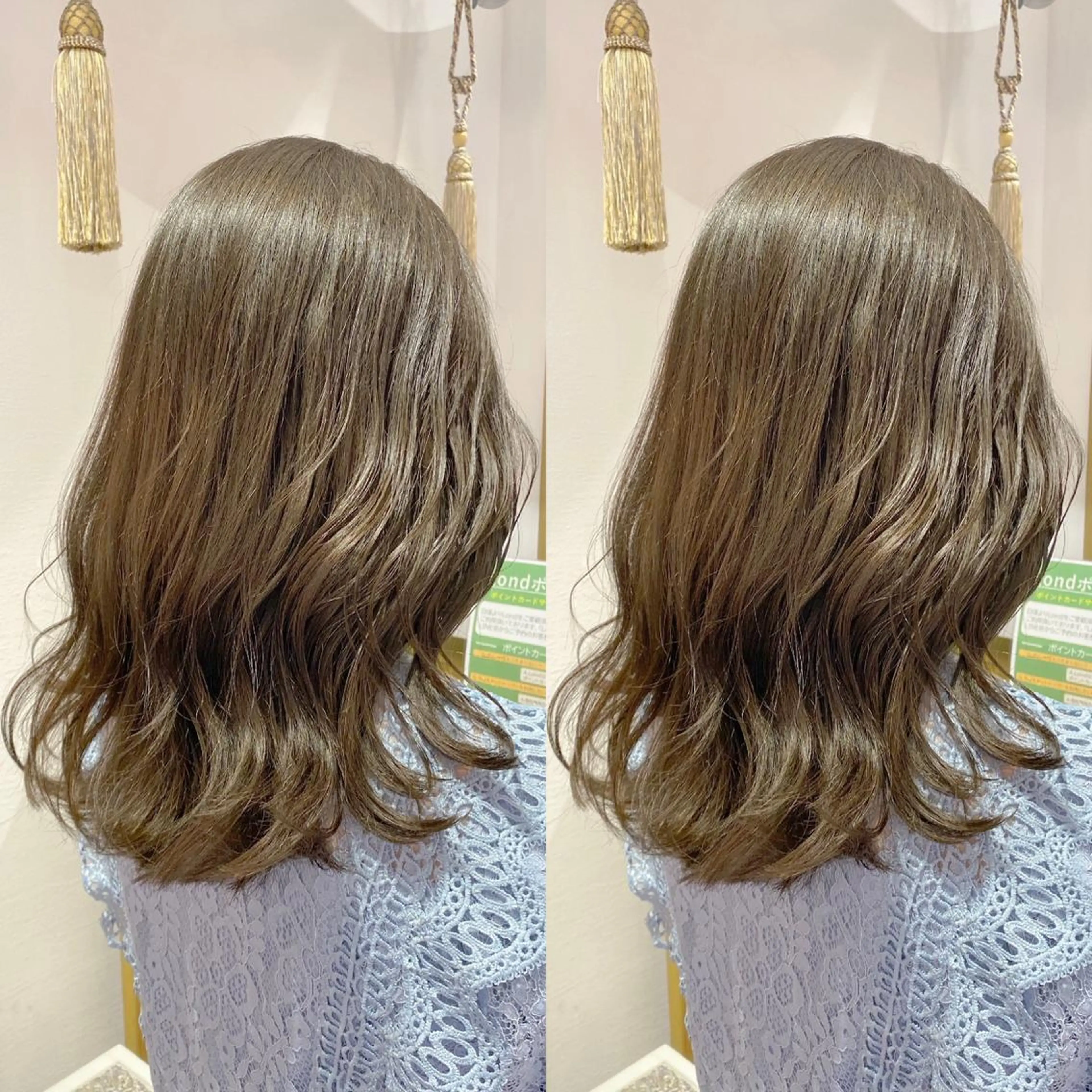 ミディアム カット ヘアカラー トリートメント レイヤーカット /透明感カラー西田のヘアスタイル