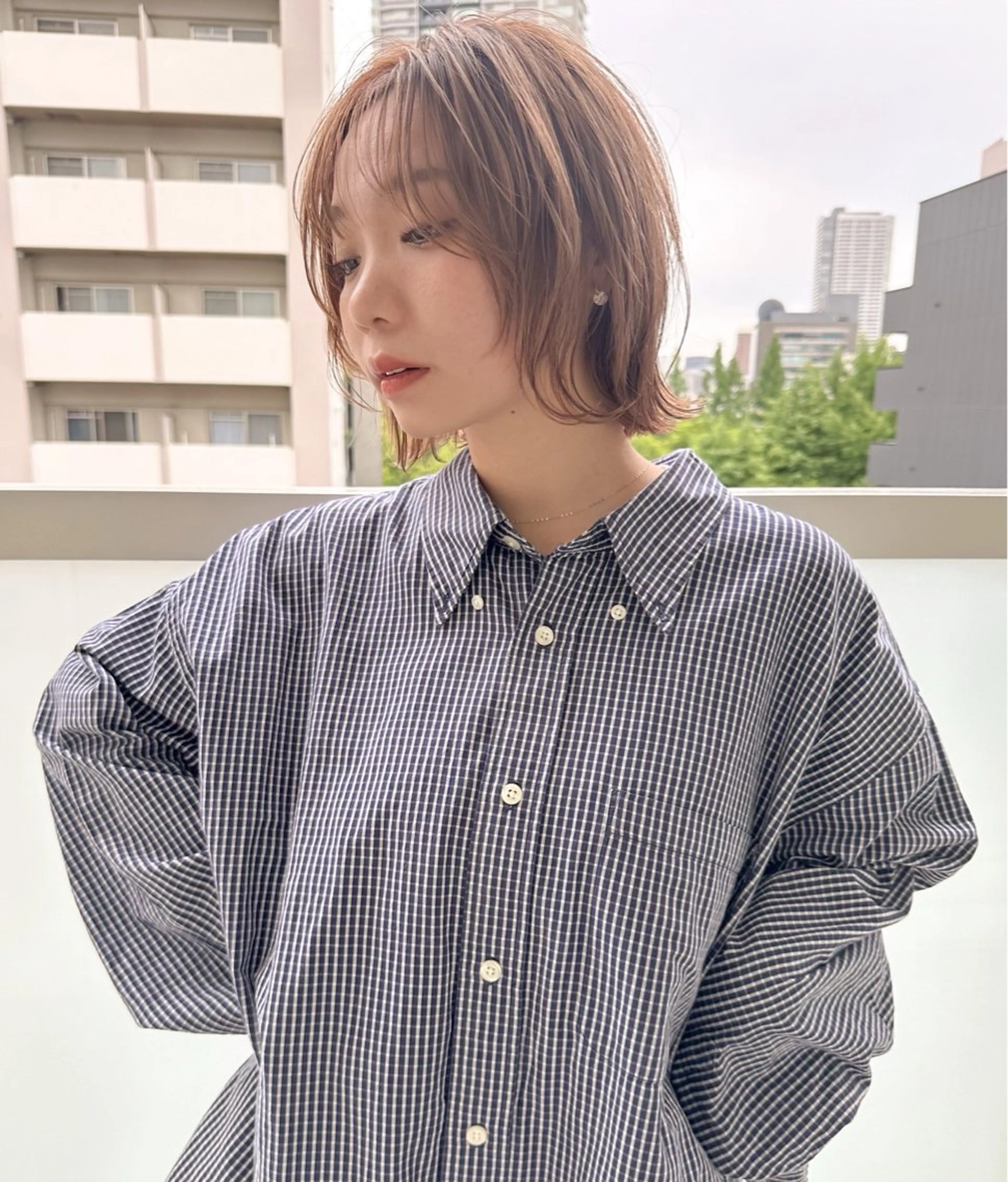 ショート カラー ボブレイヤー ボブ レイヤーカット カット ヘアカラー トリートメント 田中 泰正のヘアスタイル