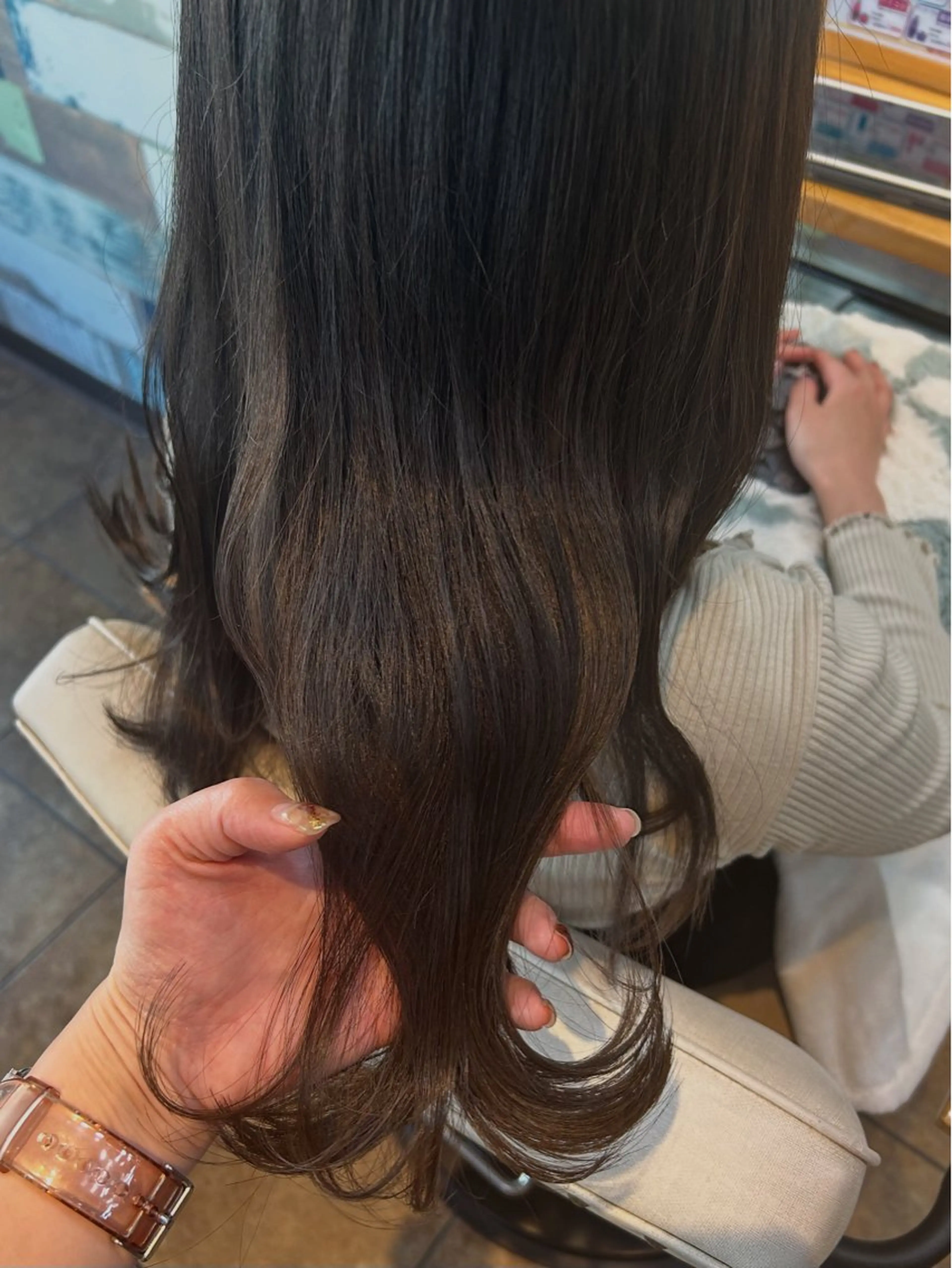 セミロング カラー 🎀ブリーチなし カラーyui🎀のヘアスタイル