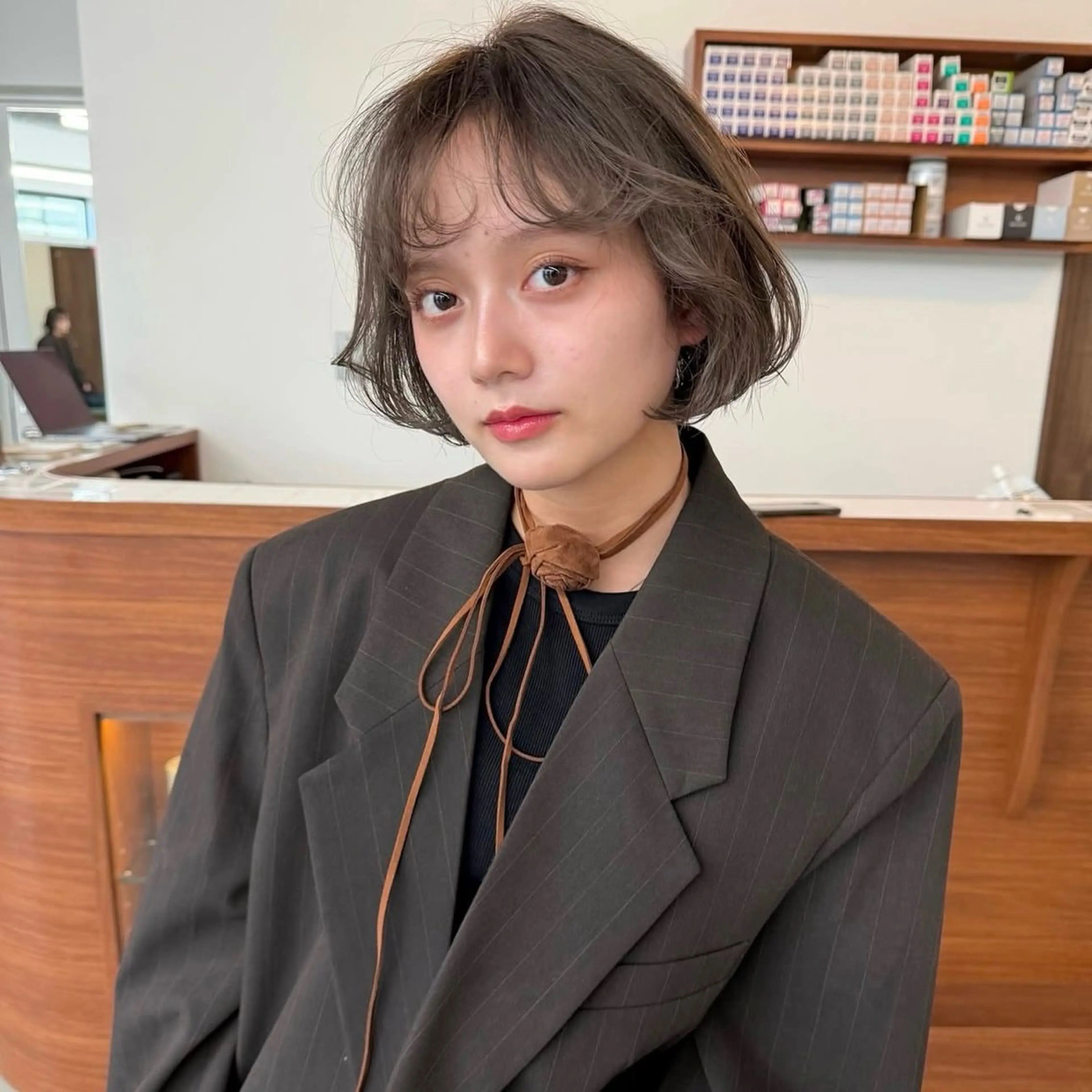 ショート カラー ベージュカラー カットモデル୨୧大阪 梅田タカシマリナ♡のヘアスタイル