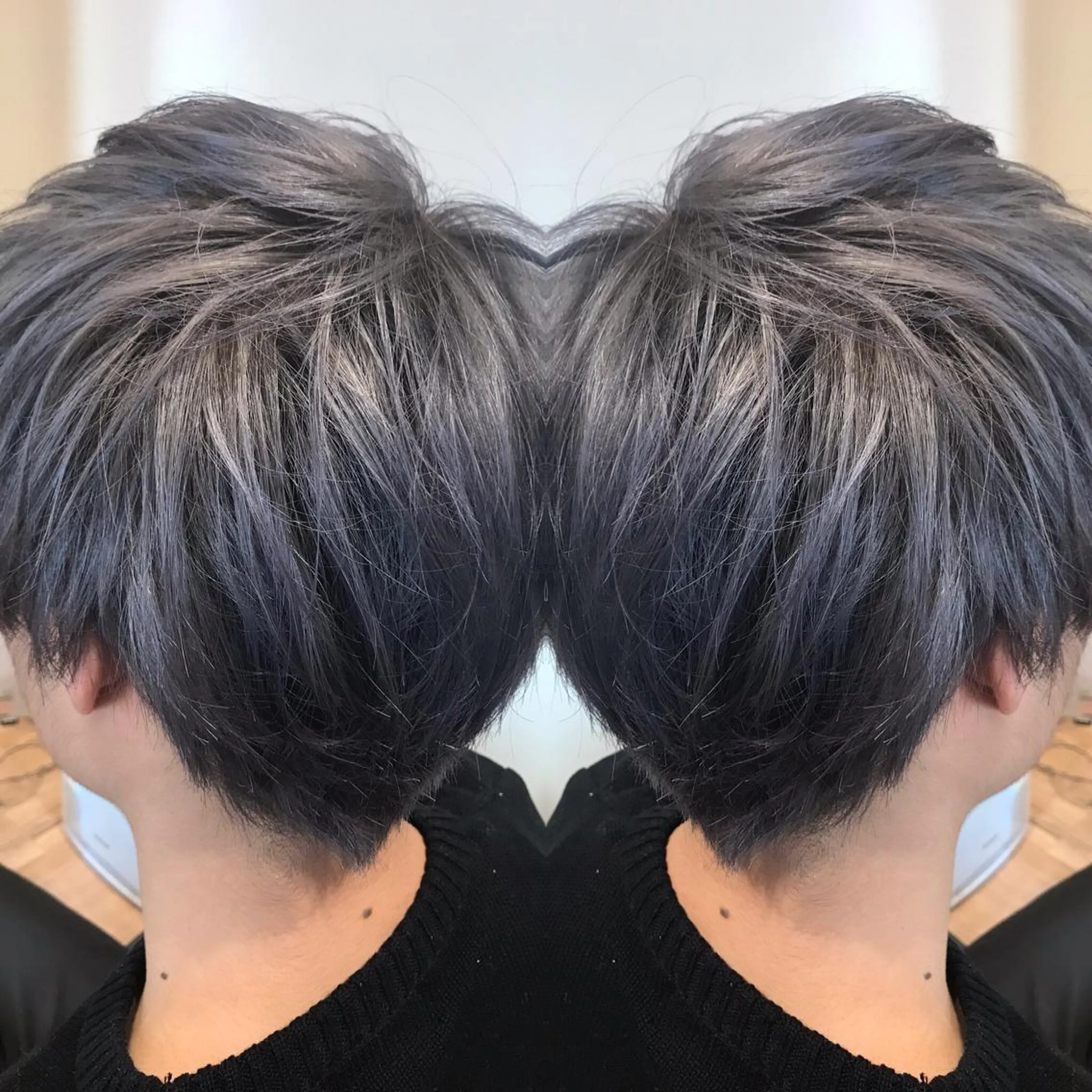 ショート カラー メンズ メンズブリーチ ブリーチ シルバー ヘアカラー 大久保 隆蔵のヘアスタイル