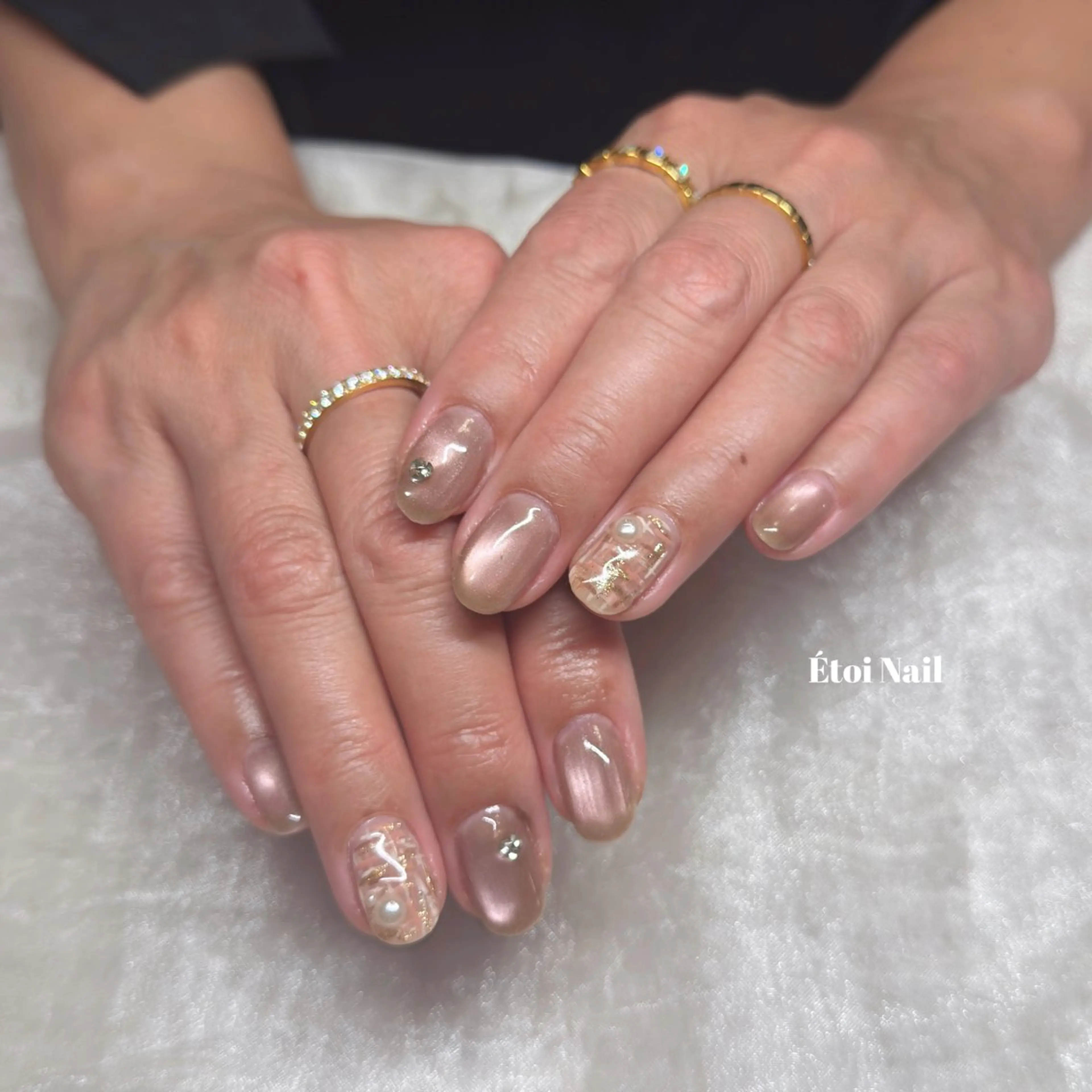 ネイル マグネットネイル ツイードネイル Étoi Nail はるのネイルデザイン