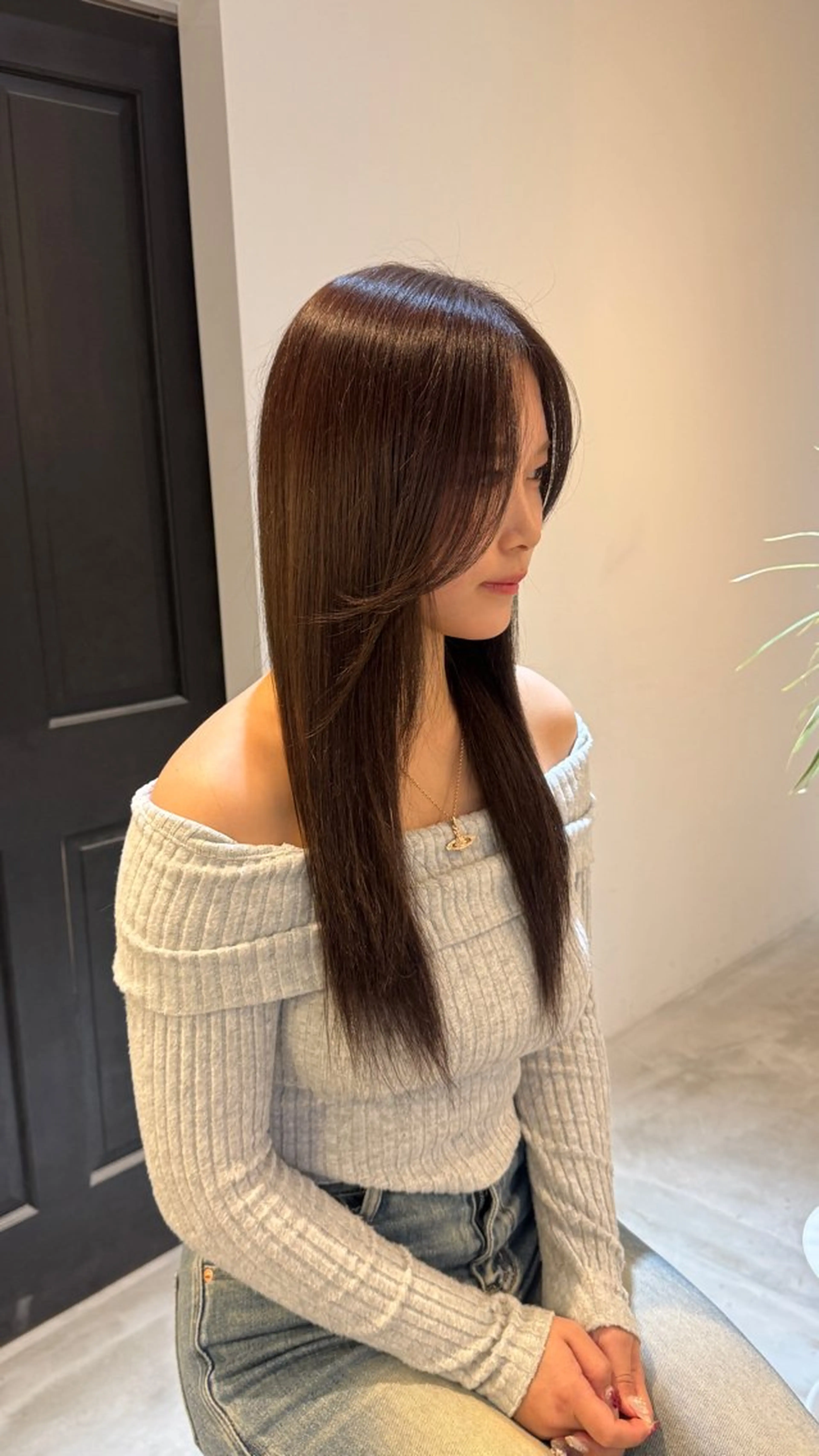 ロング カラー ブラウンカラー 華奈/オリーブ/ ベージュ/抜け感🥣のヘアスタイル