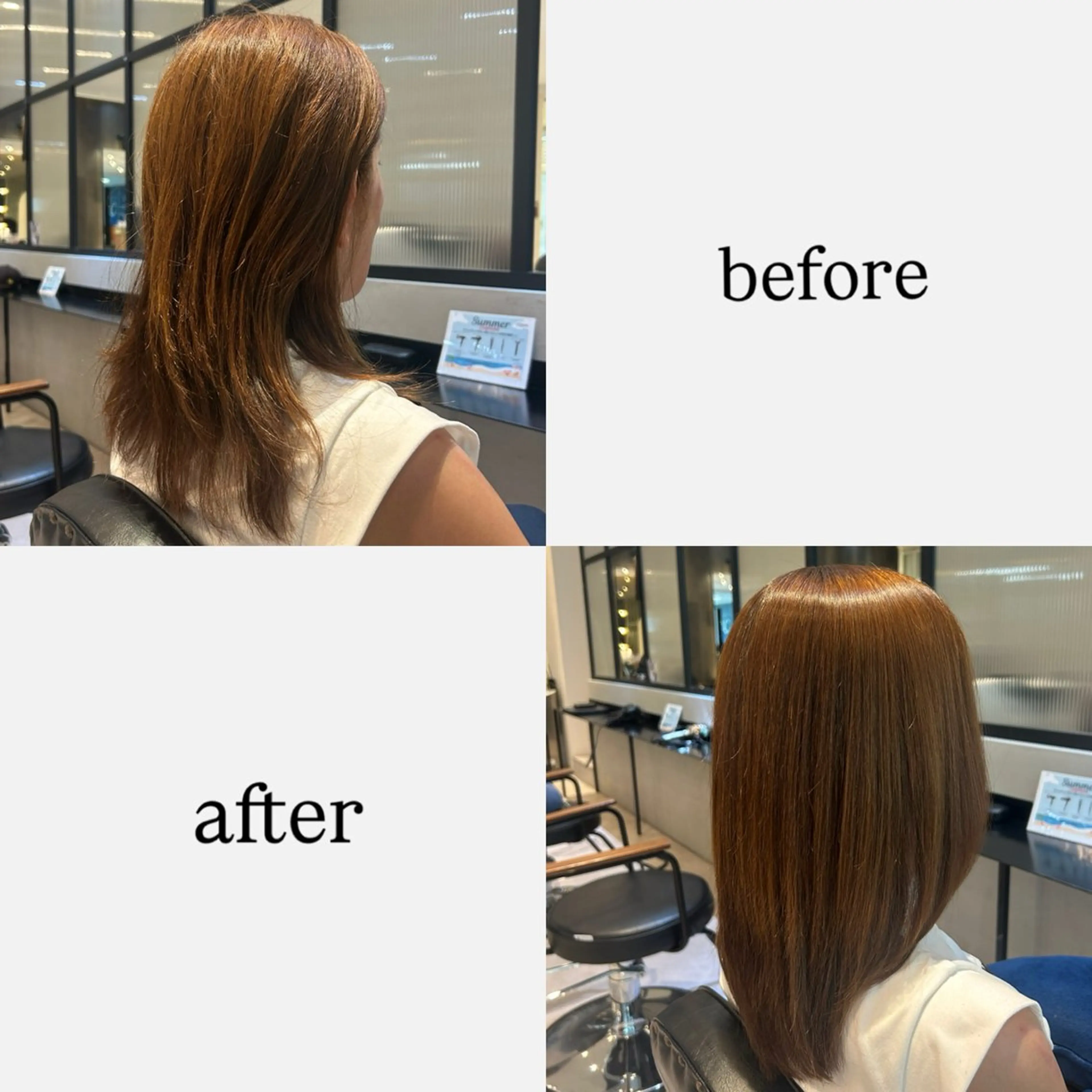 セミロング パーマ 縮毛矯正 縮毛矯正/カット/ 韓国ヘア/蛯原🍤のヘアスタイル