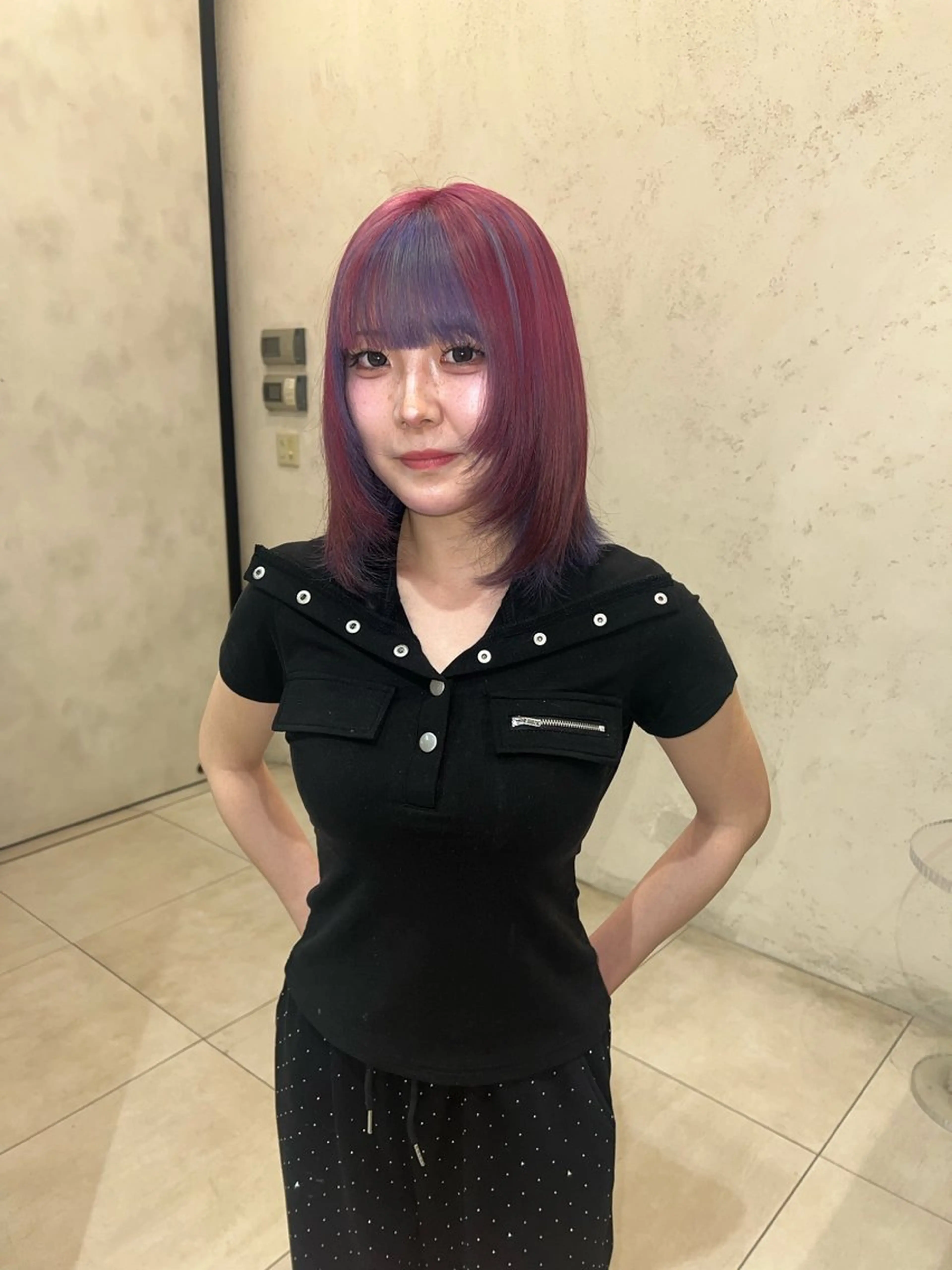 ミディアム ヘアカラー トリートメント 名古屋/落ちる黒 黒染め落としのヘアスタイル