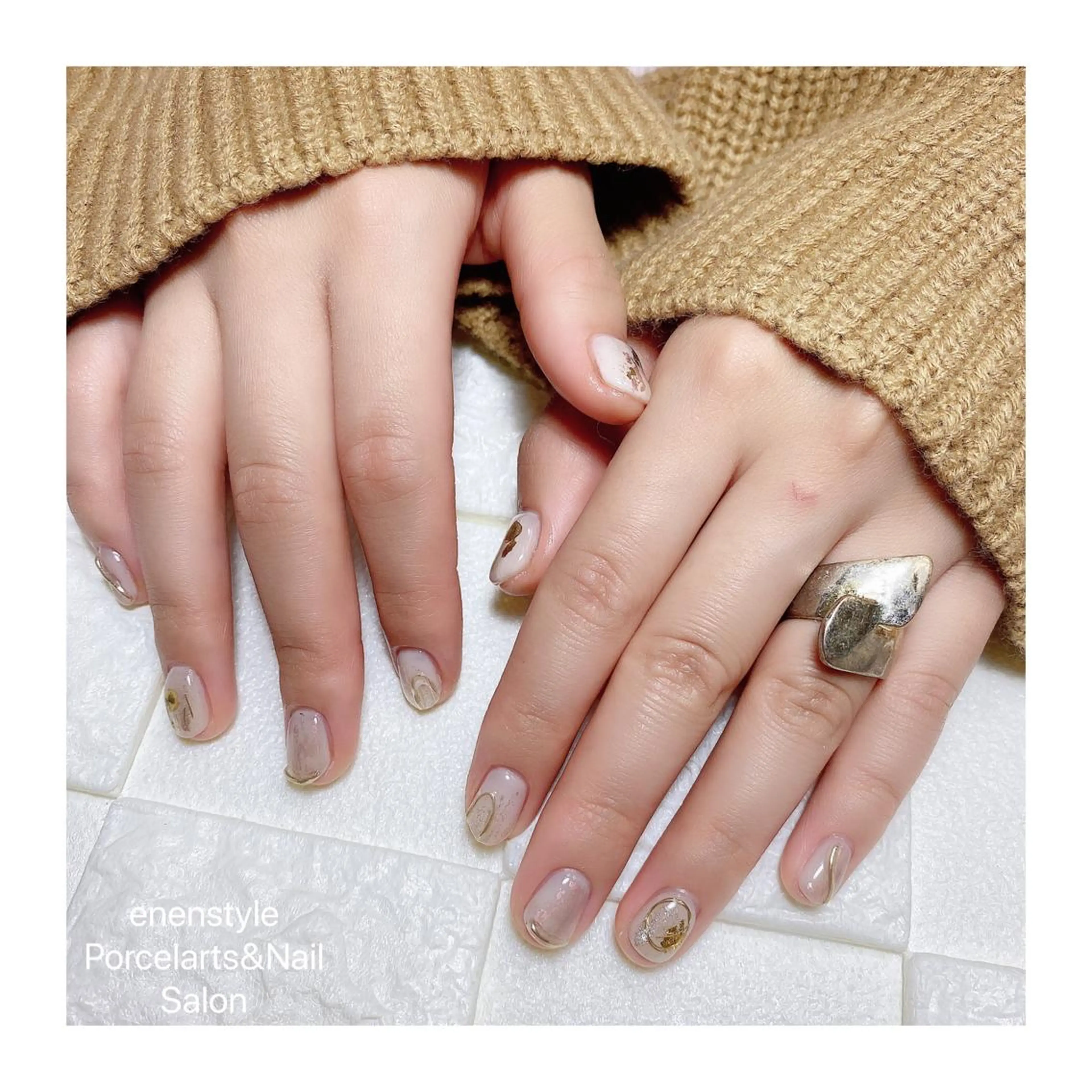 ミディアム ネイル ハンドネイル 👑enen style👑のネイルデザイン