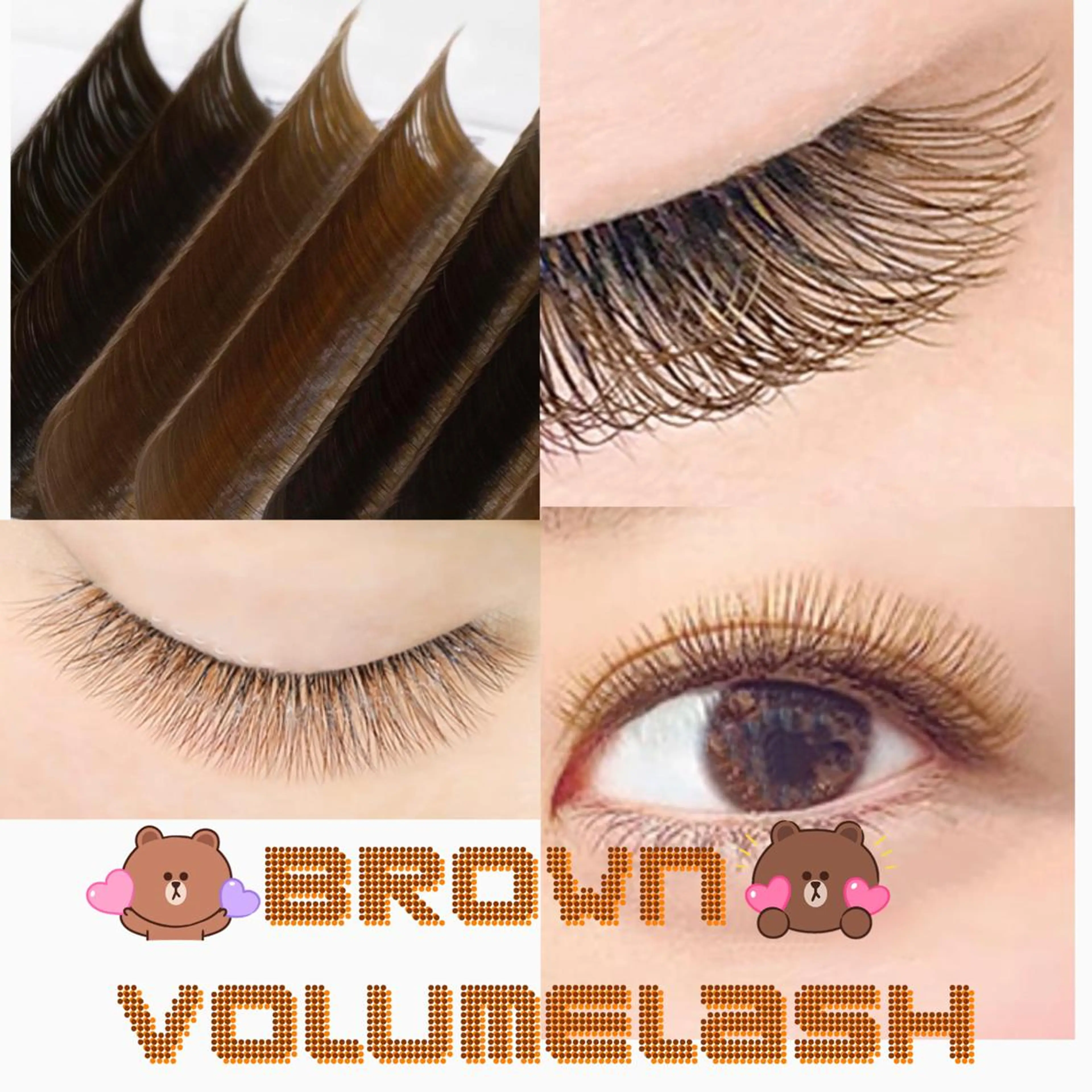 カラー メンズ キッズ マツエク・マツパ ブラウンカラー カラーマツエク ボリュームラッシュ マツエク eyelash salonLoopꨄのマツエク・マツパデザイン