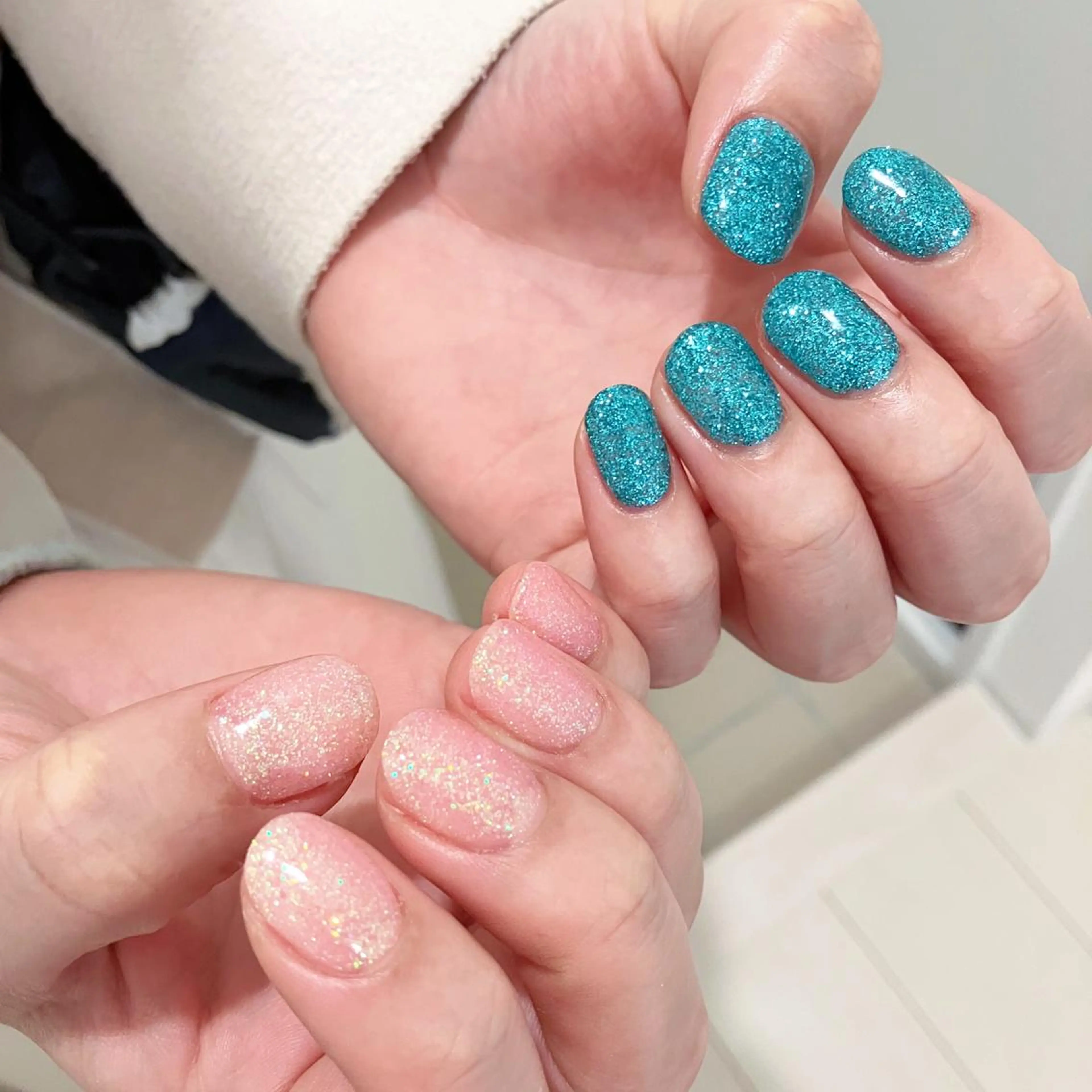 ネイル オーロラネイル フラッシュネイル ジェルネイル 氷ネイル・うるうるネイル キラキラネイル Amour baseのネイルデザイン