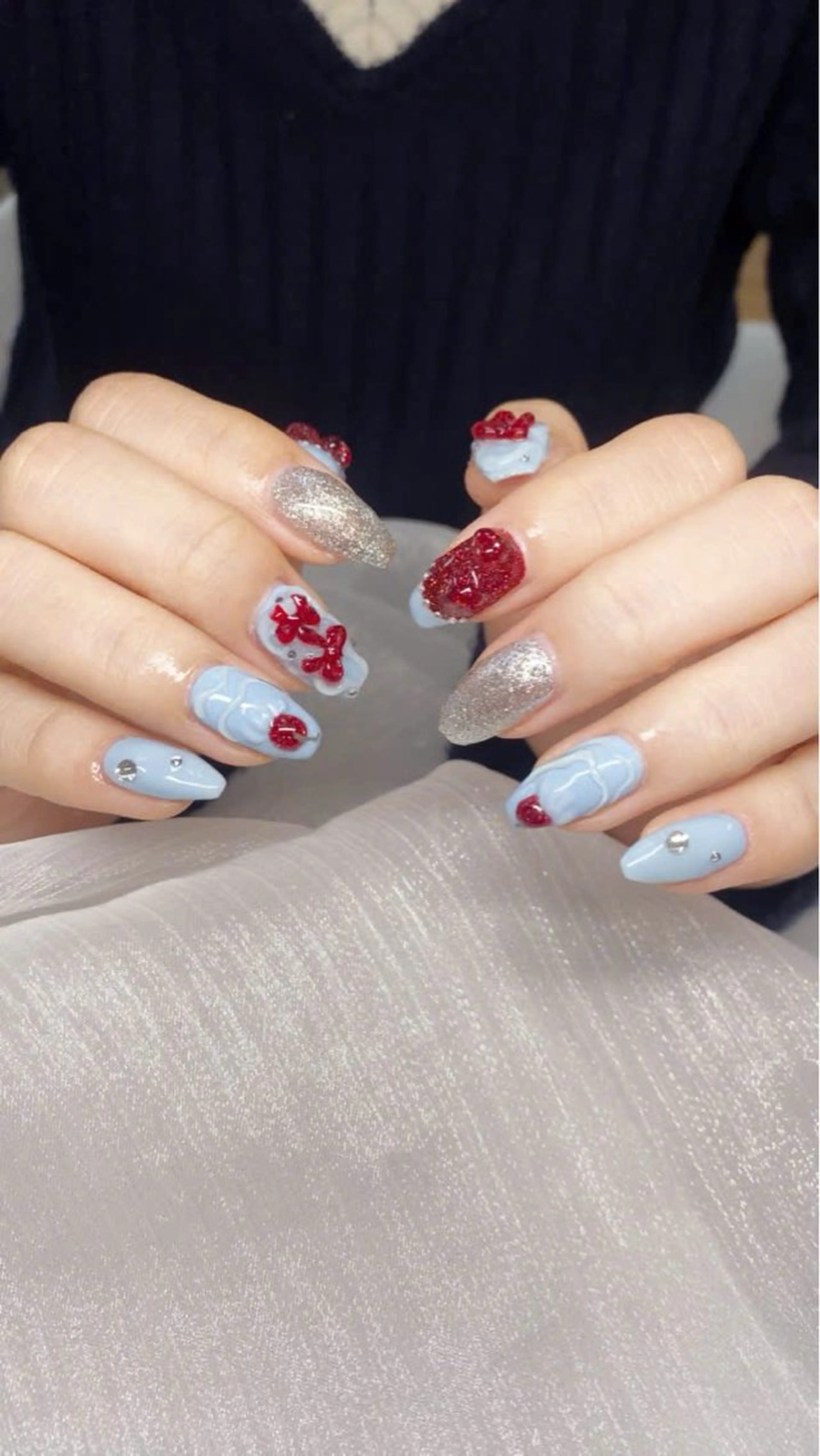 ネイル 成人式 フレンチネイル グラデーション 韓国ネイル マグネットネイル ハンドネイル Squen Nail 【持ち込みOK】のネイルデザイン