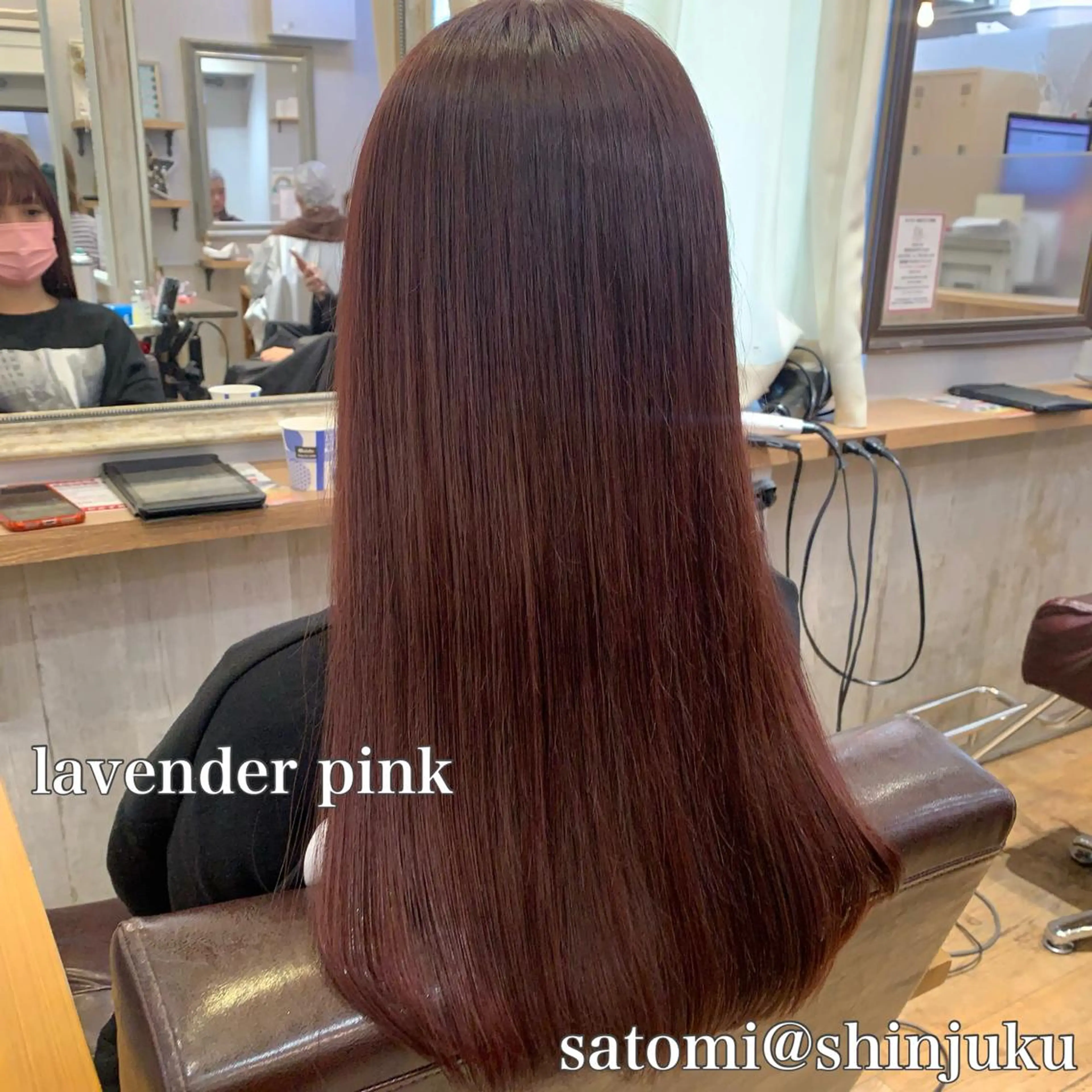 セミロング カラー ラベンダーカラー ラベンダーピンク ピンクカラー 淡色ふんわりhair 新宿satomiのヘアスタイル