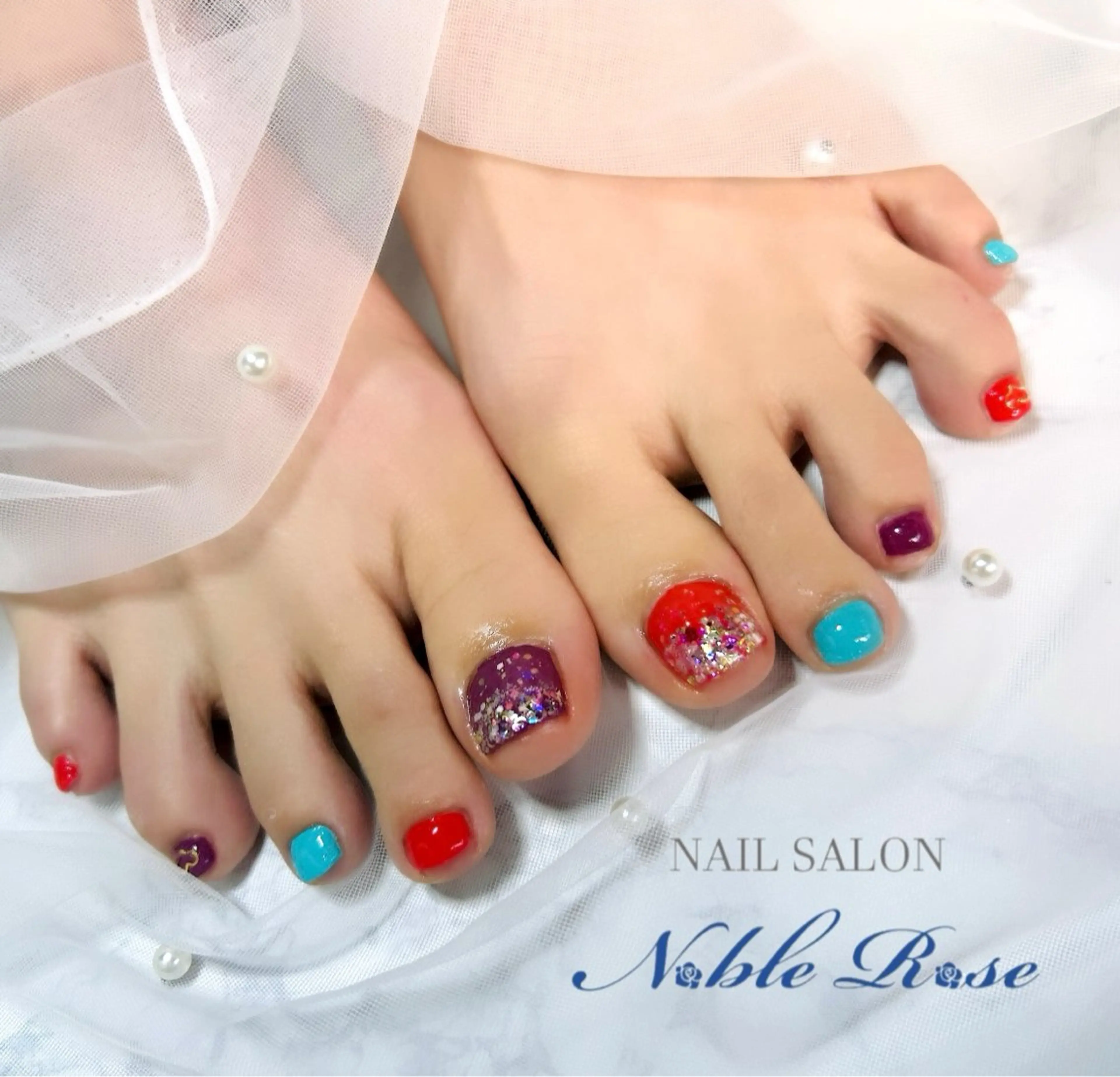 ネイル フットネイル Noble Rose🥀のネイルデザイン