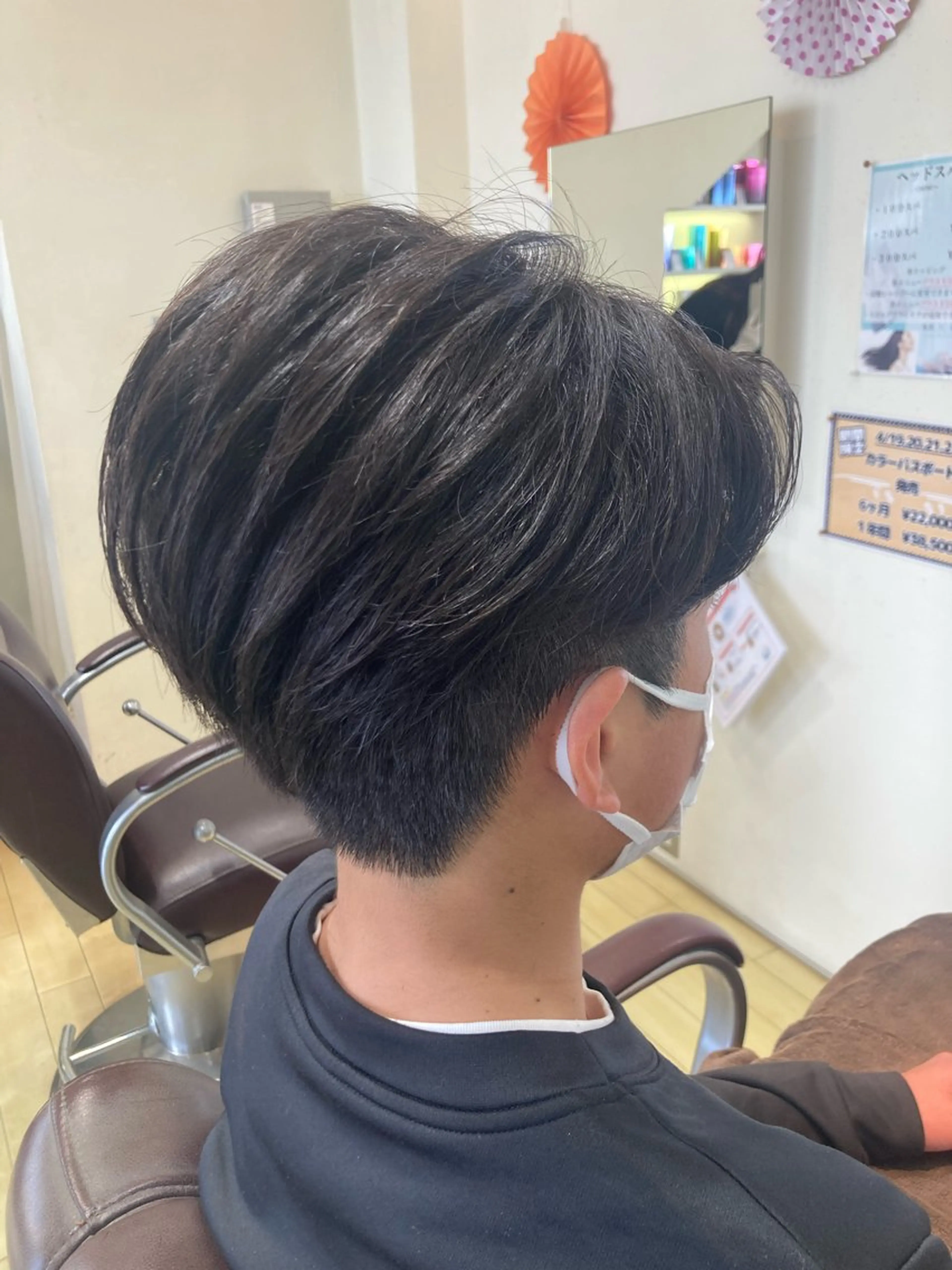 ショート メンズ センターパート 西山 菜己星のヘアスタイル