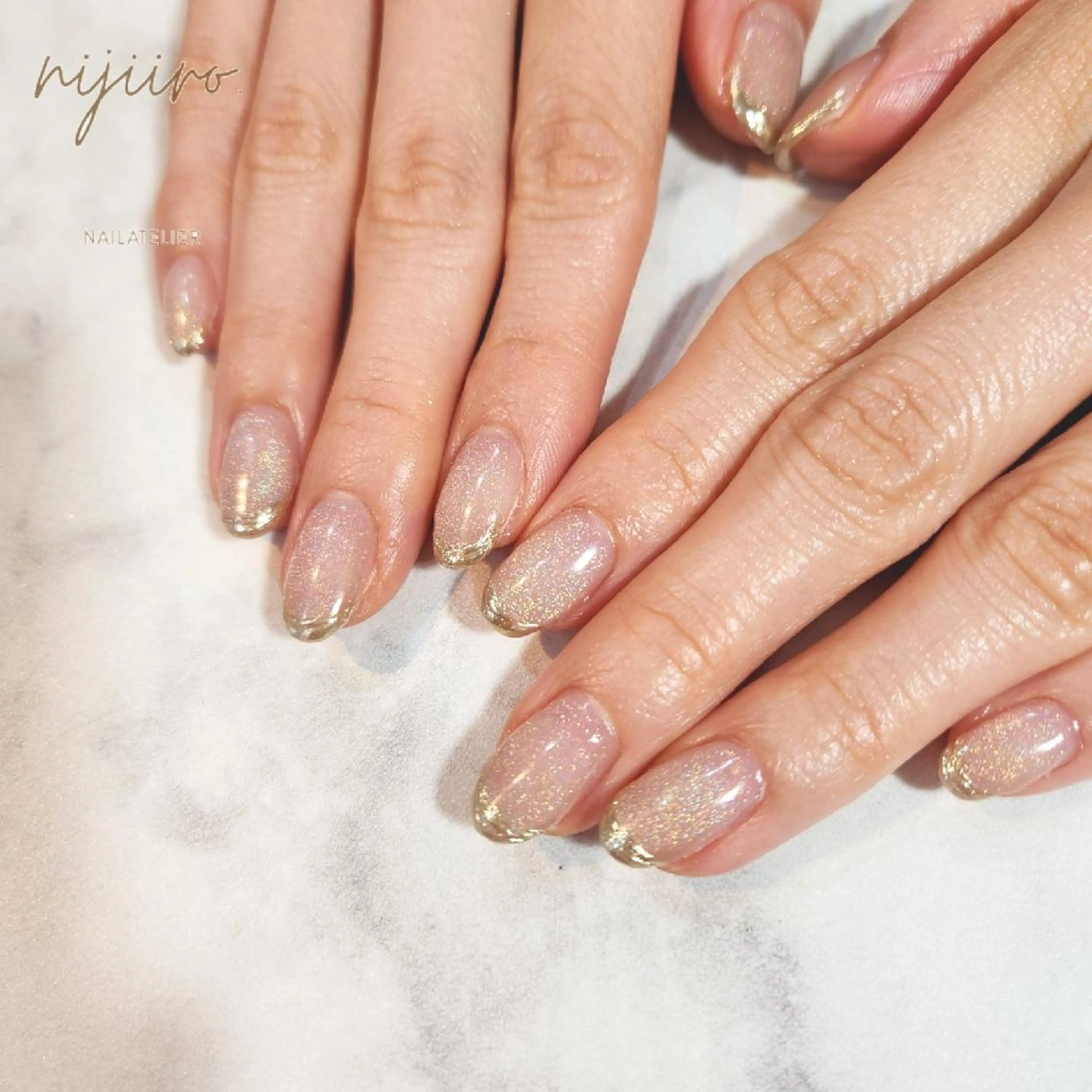ネイル フレンチネイル マグネットネイル ミラーネイル ハンドネイル nailatelier nijiiro.所属・nijiiro🌈 サトウのネイルデザイン