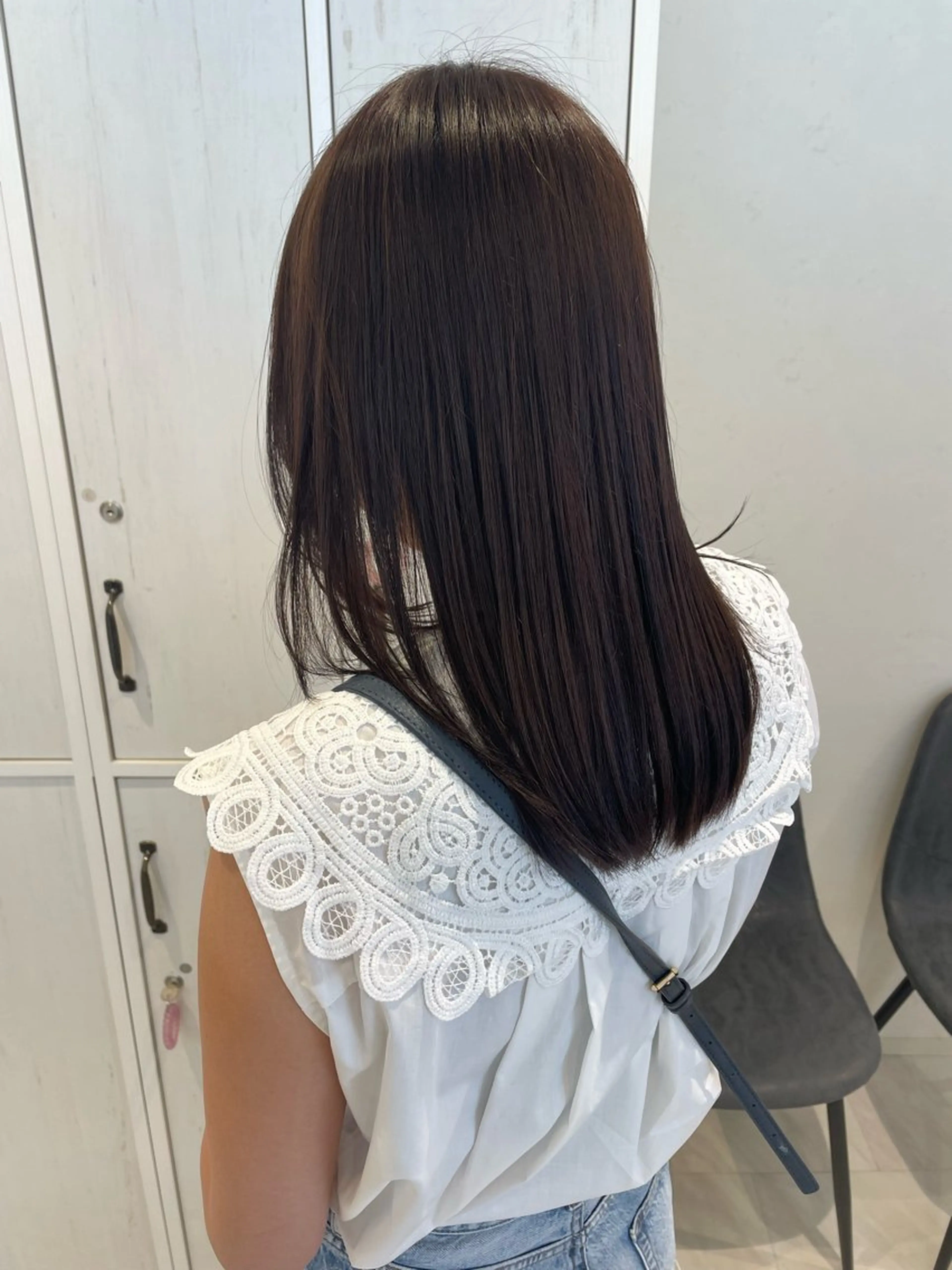 ミディアム カラー ヘアアレンジ グレージュ ラベンダーカラー ラベンダーグレージュ ラベンダーグレー 🌟当日予約OK🌟 西野楓加のヘアスタイル