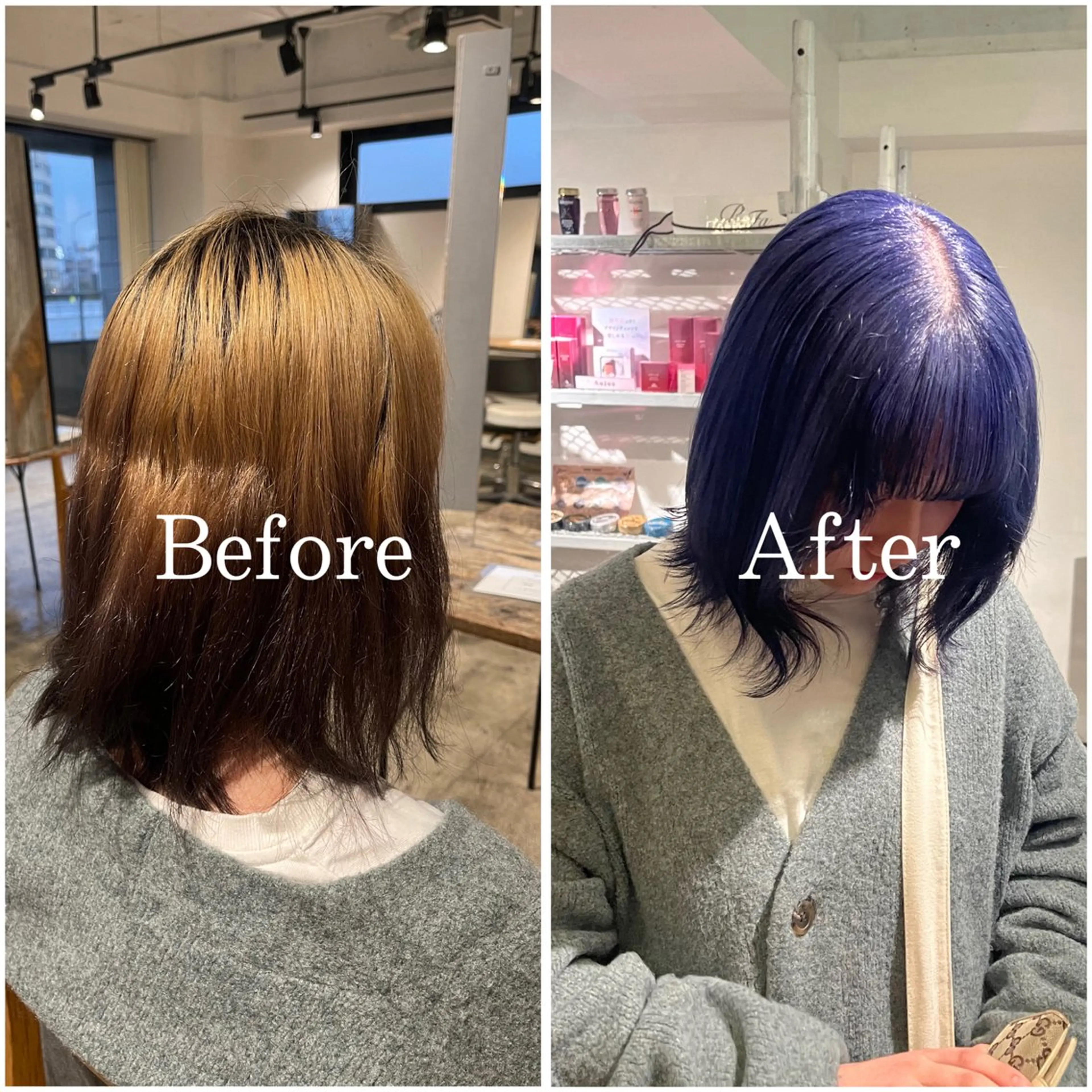 ミディアム カラー ブリーチ デザインカラー ハイトーンカラー ムラ修正/ ハイトーン💖Riaのヘアスタイル