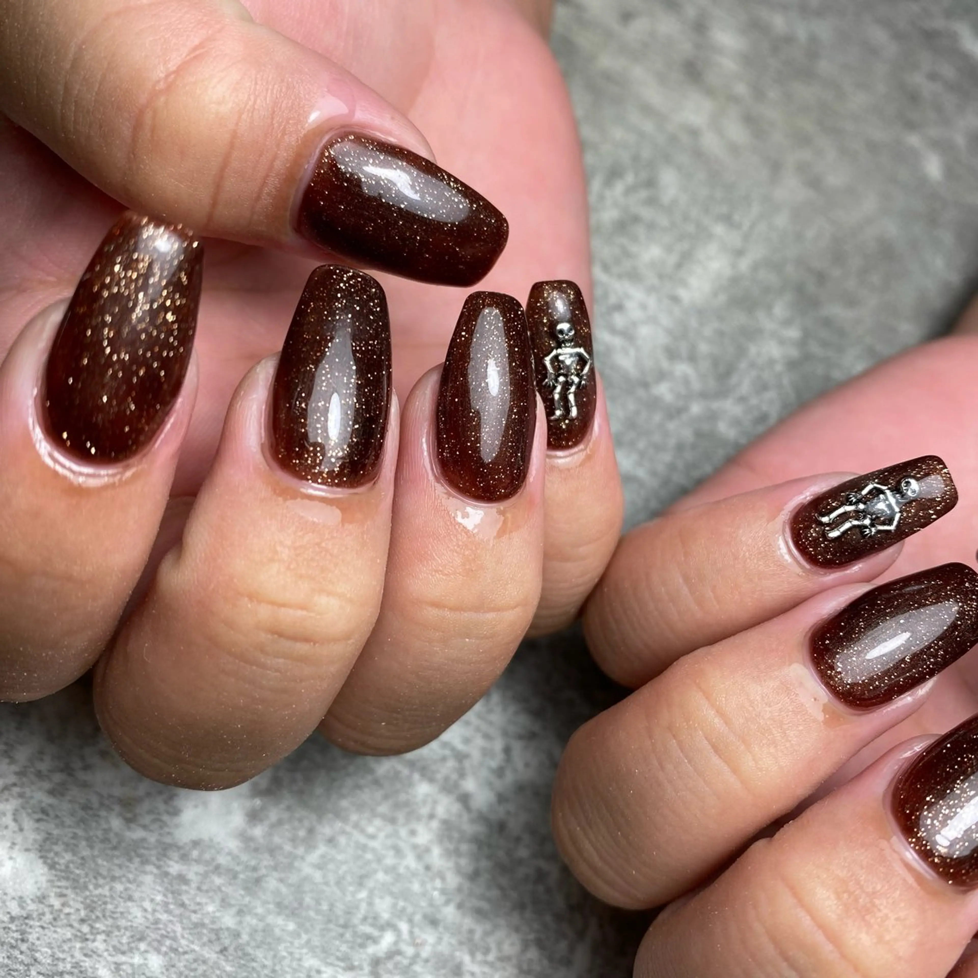 ネイル ブラウン ハンドネイル yuki nail...のネイルデザイン