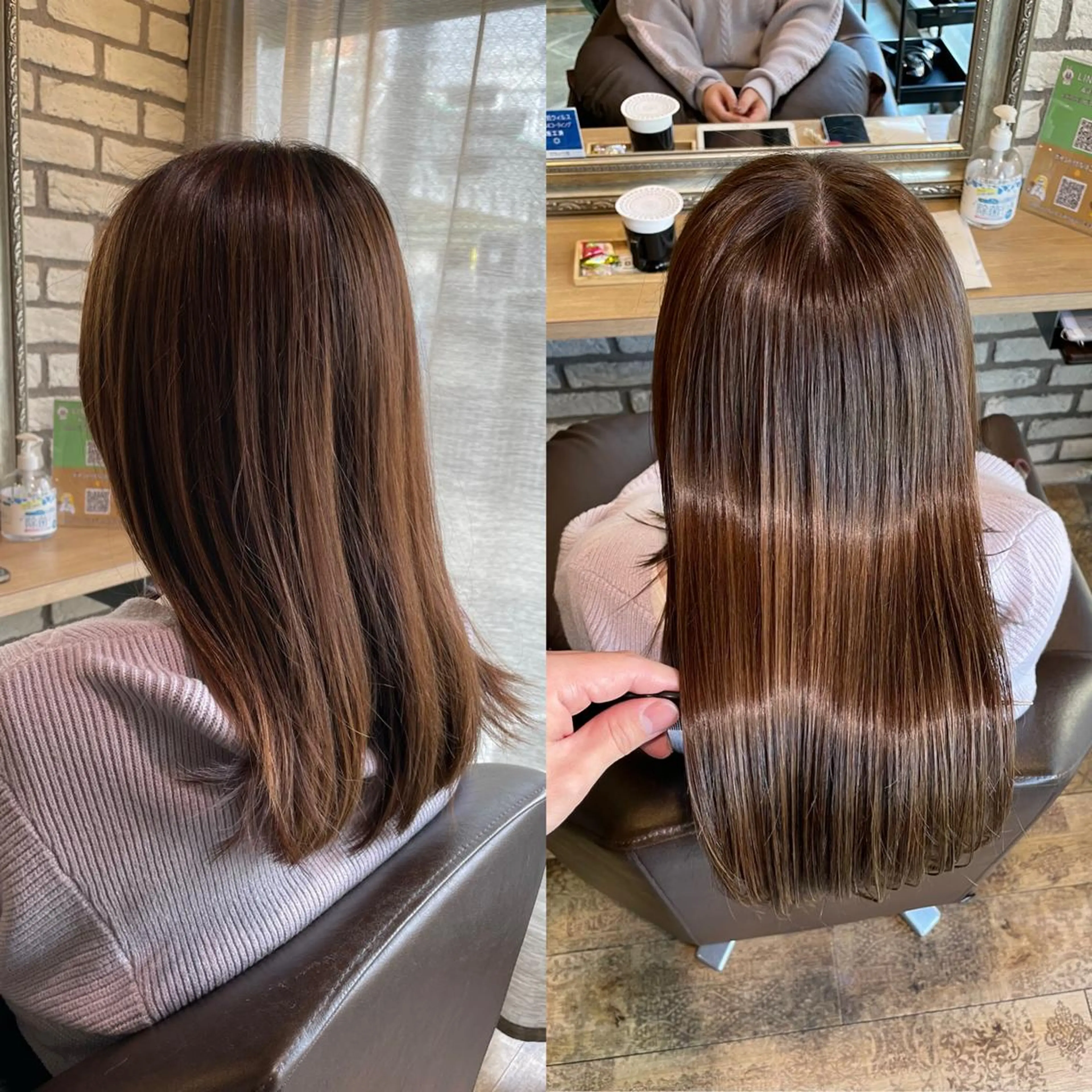 セミロング カラー カット ヘアカラー トリートメント 西中島エリアNo.1 ✨髪質改善ラビマーニのヘアスタイル