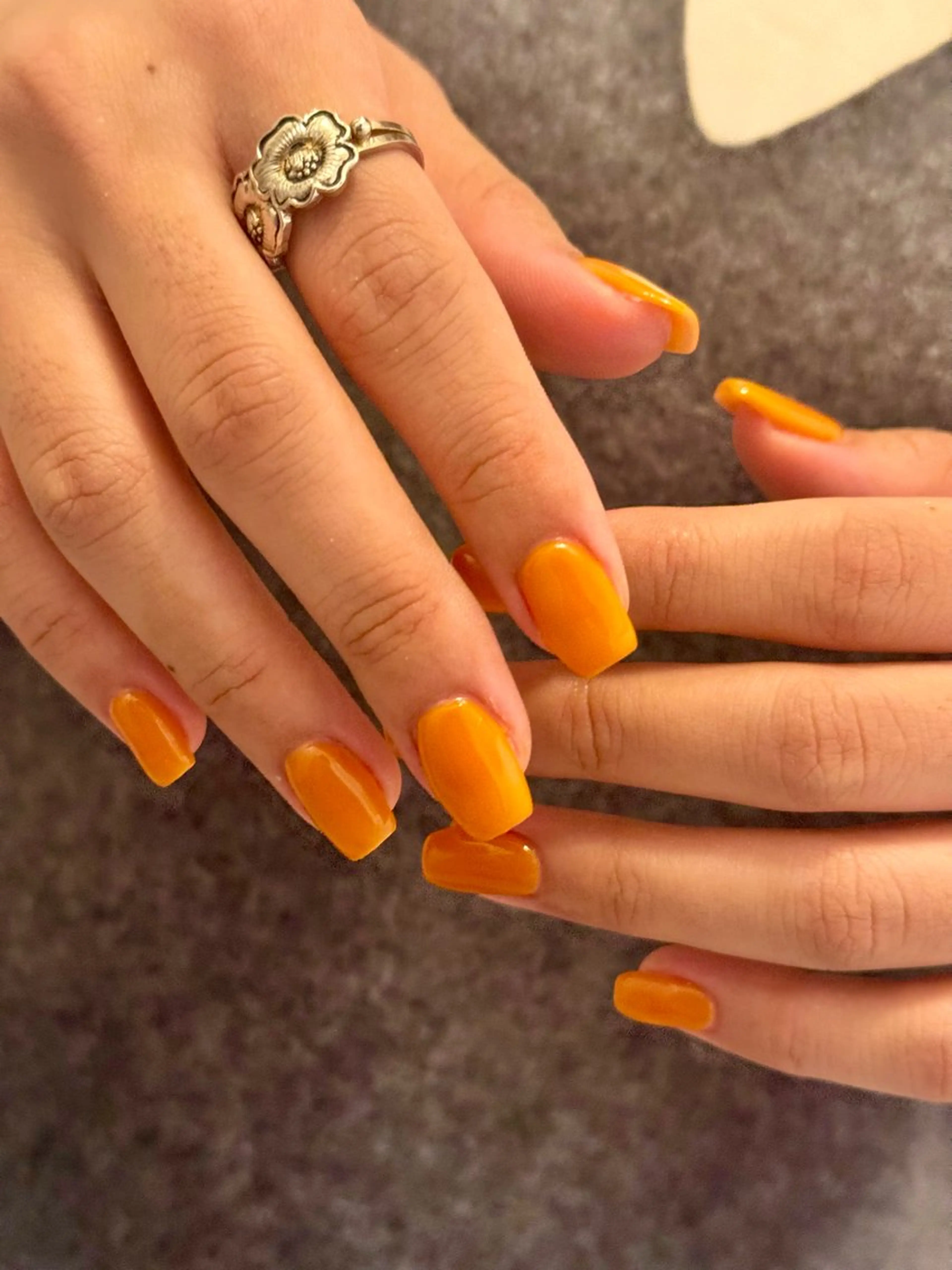 ネイル オレンジ ハンドネイル Nes.nail 那覇松山のネイルデザイン
