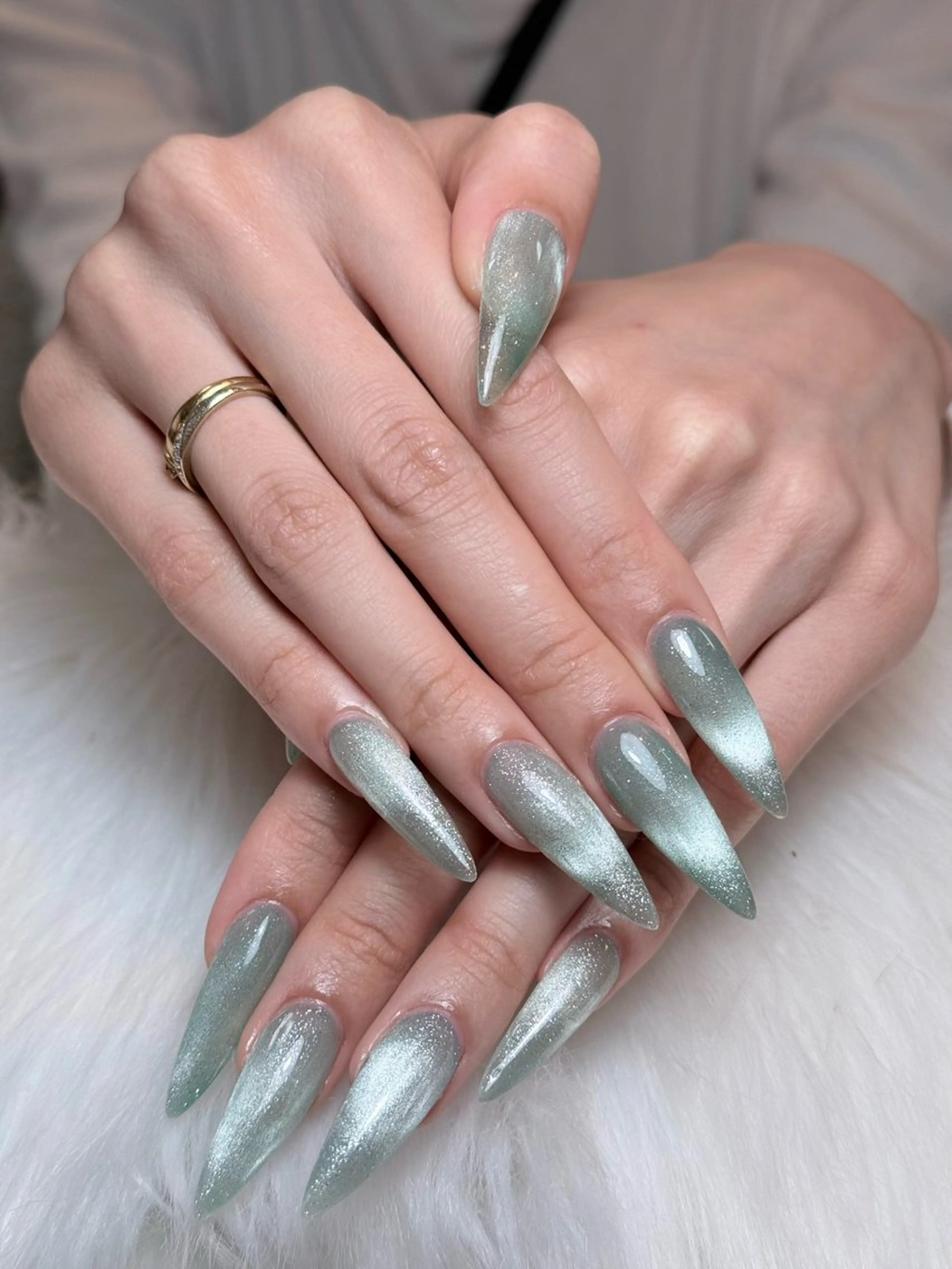 ネイル フレンチネイル ジェルネイル ガーリー 韓国ネイル ロングネイル ハンドネイル タオ チャンのネイルデザイン