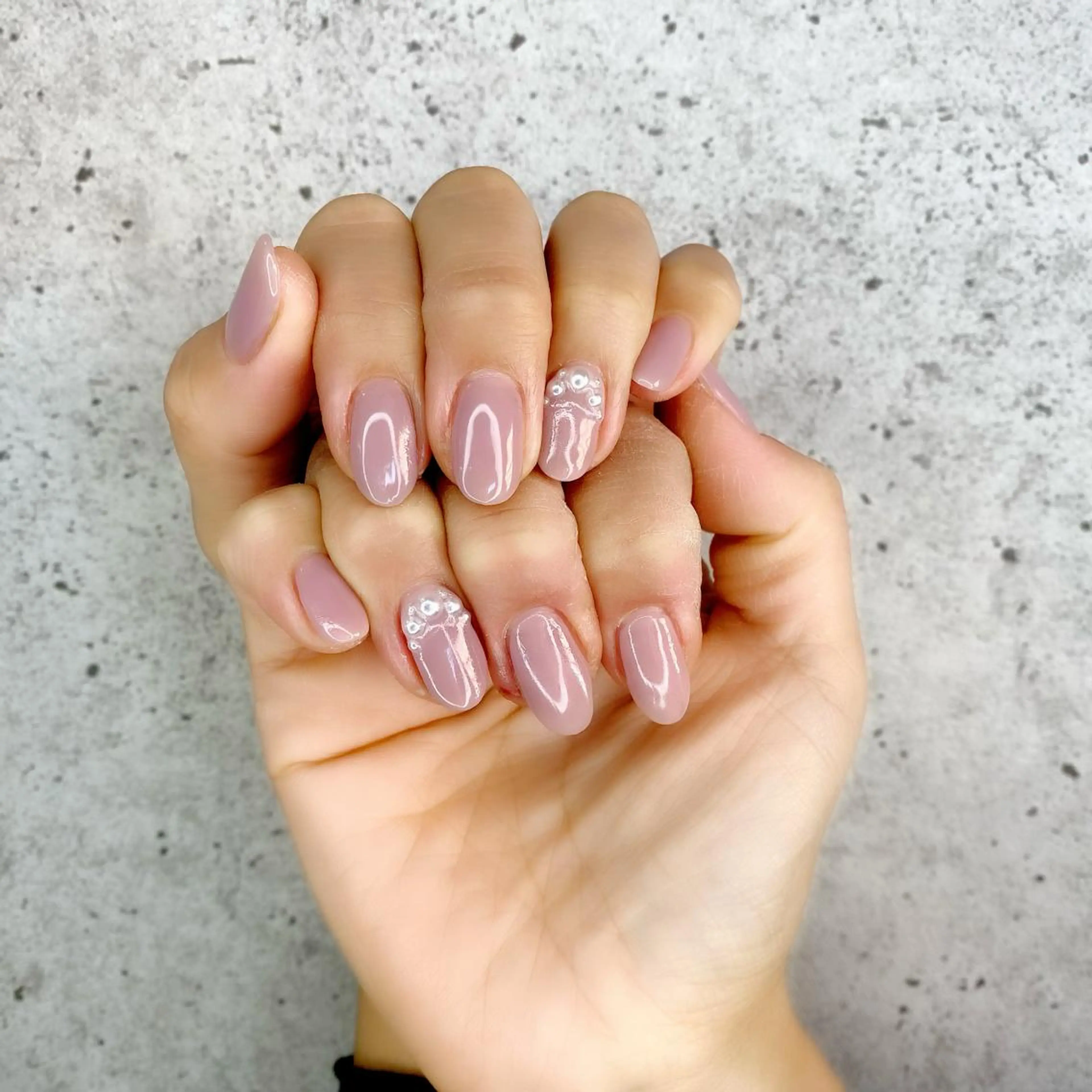 セミロング カラー パーマ ヘアアレンジ メンズ キッズ ネイル マツエク・マツパ ナチュラル ワンカラーネイル 冬ネイル Salon Ｋのネイルデザイン