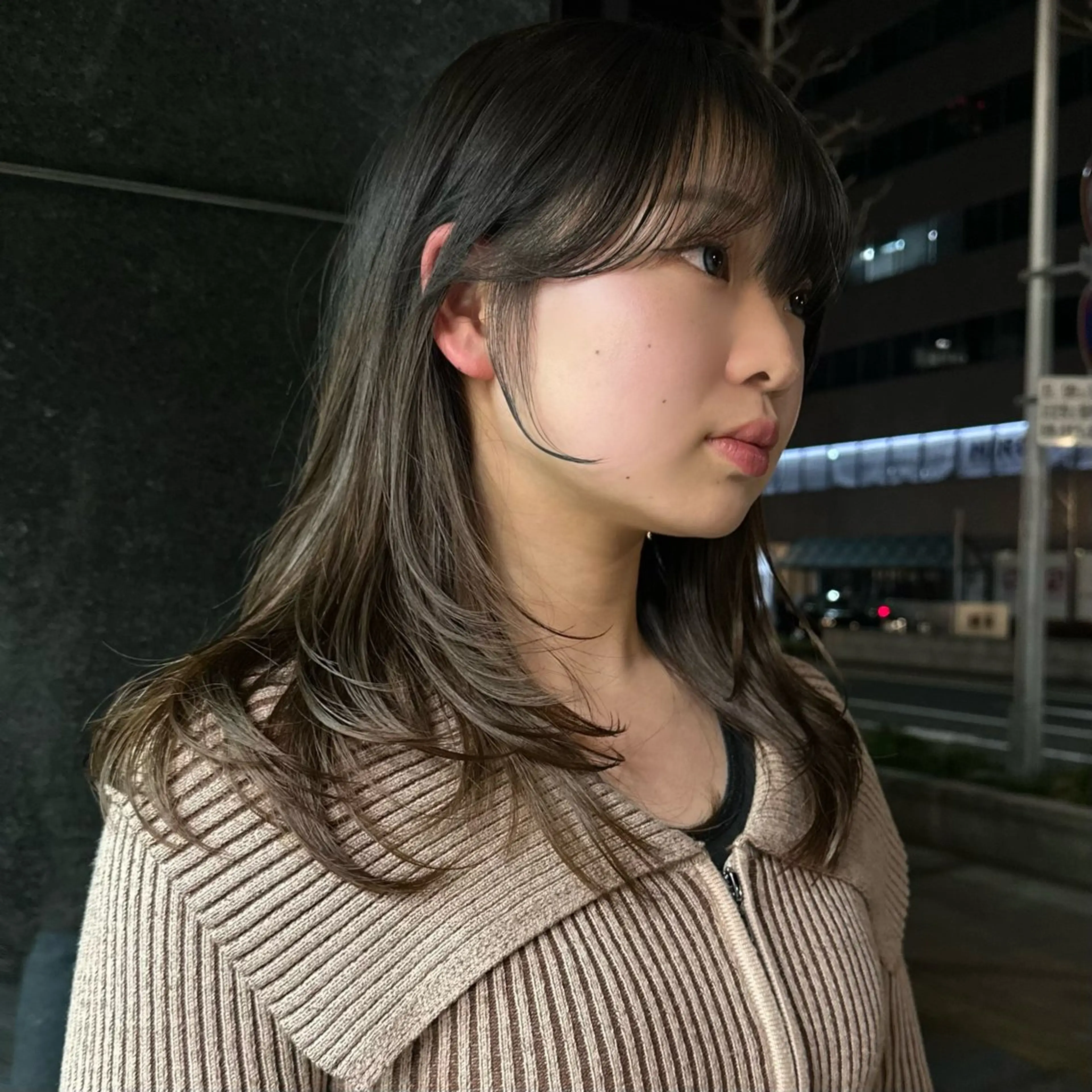 セミロング 顔周りカット レイヤーカット 顔周りデザイン/ ハイトーン/多田悠馬のヘアスタイル