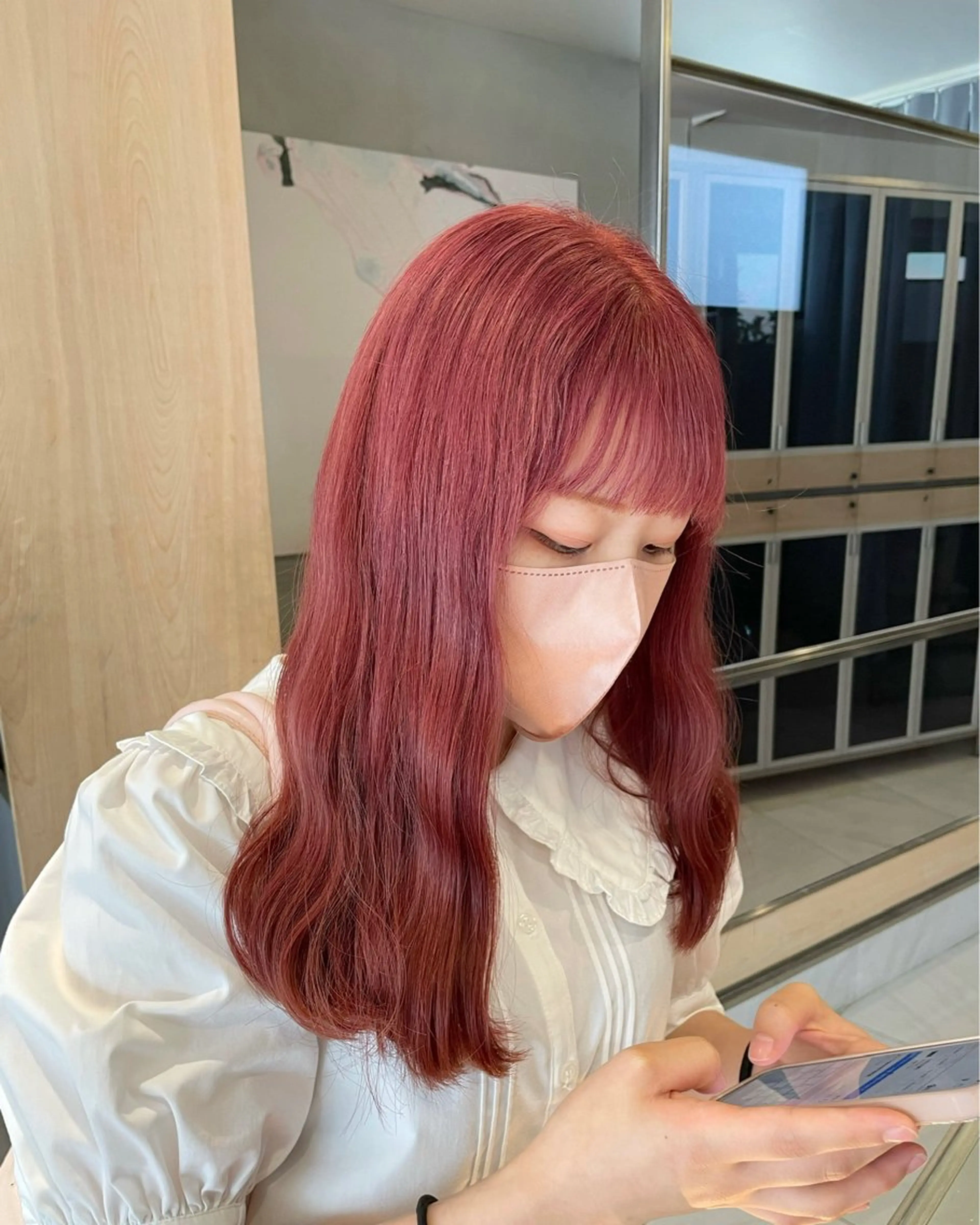 セミロング カラー ヘアアレンジ ヘアカラー トリートメント ヘッドスパ ヘアセット 艶髪/レイヤーカット 🐣misakiのヘアスタイル