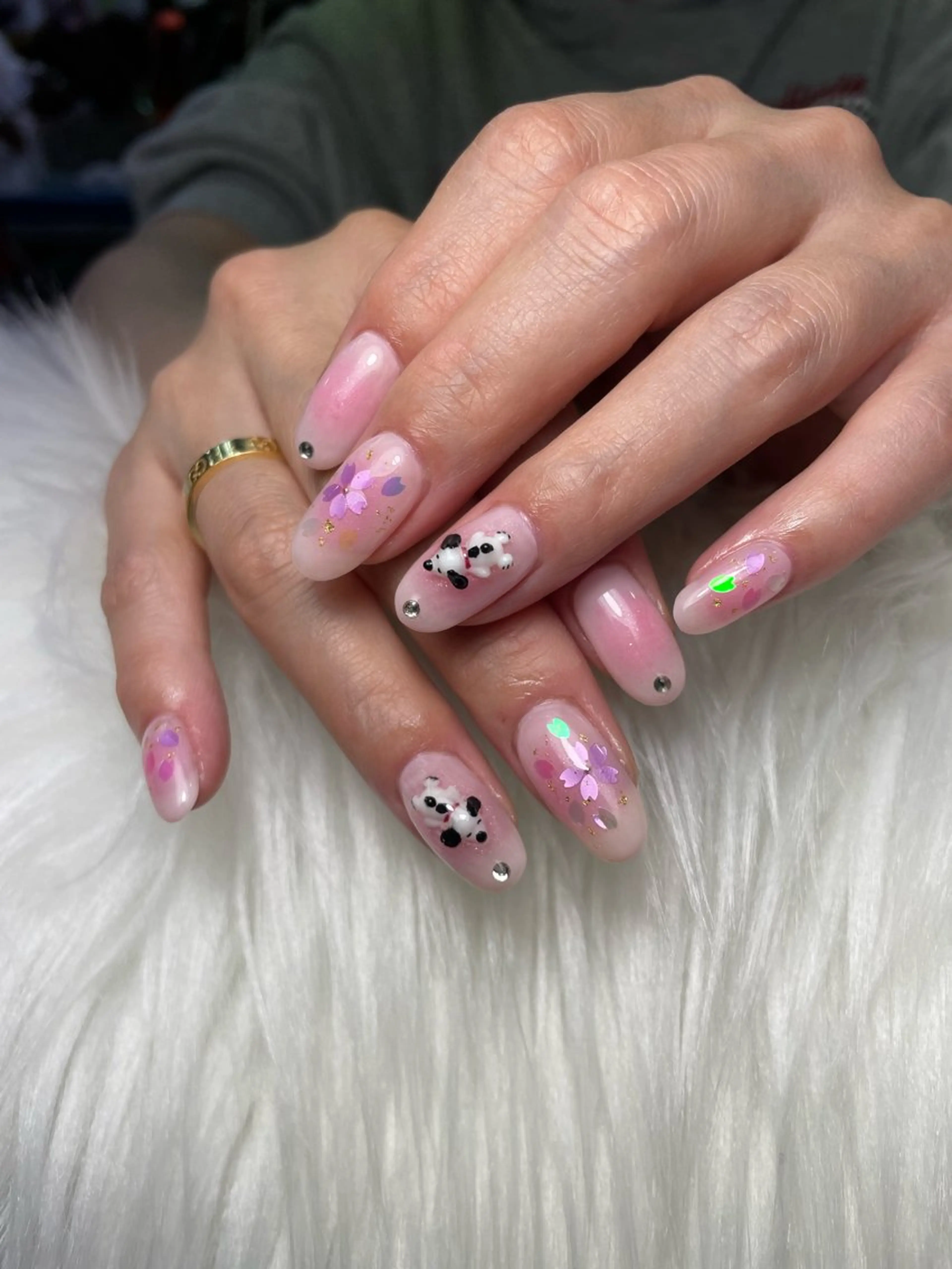 ネイル 桜ネイル 美容室るーじゅ所属・美容室 るーじゅ/しいの木台のマツエク・マツパデザイン