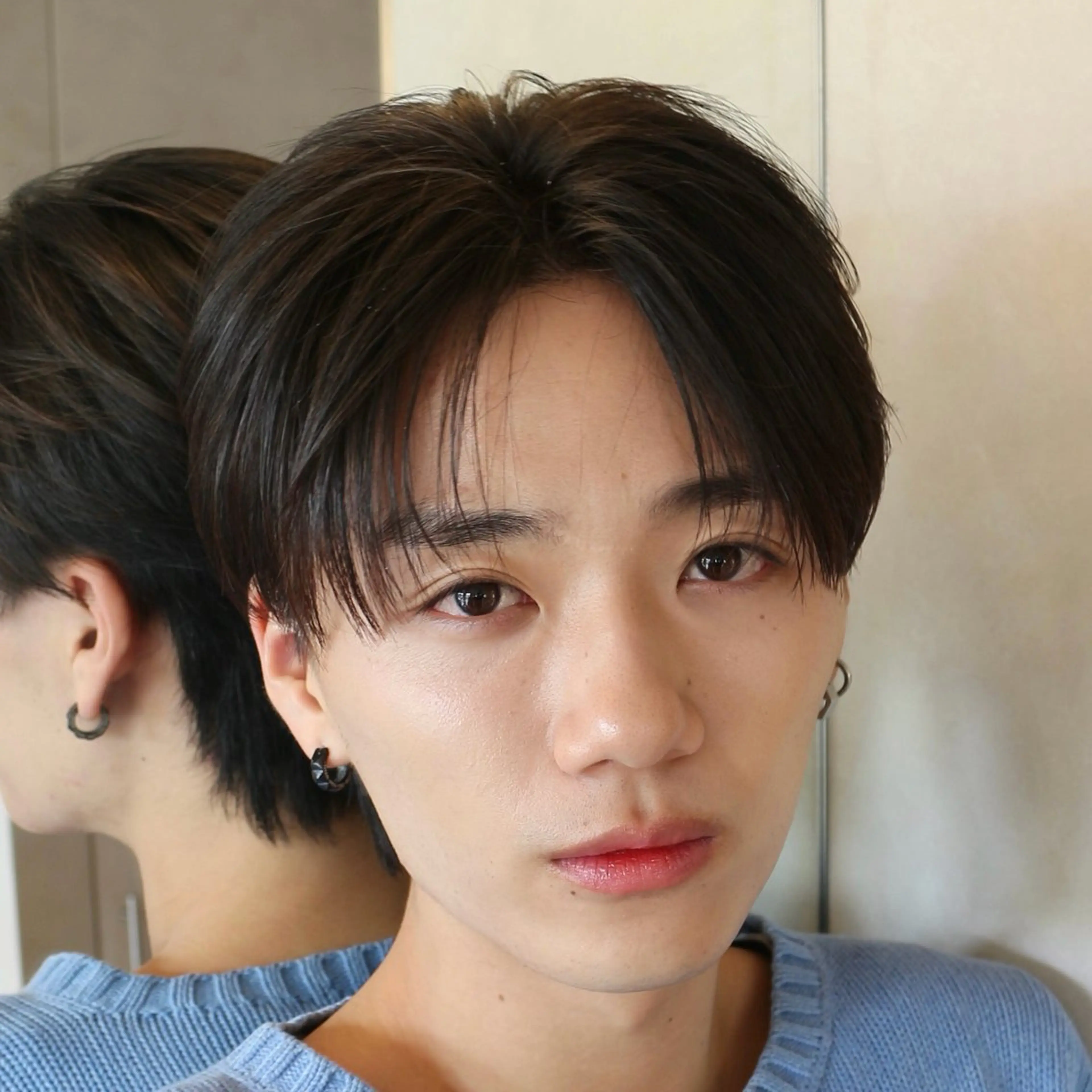 メンズ センターパート カルマパーマ メンズ韓国風 メンズパーマ カット トリートメント ヘッドスパ 【メンズ特化⚡️】 曲がる矯正/千原涼麻のヘアスタイル