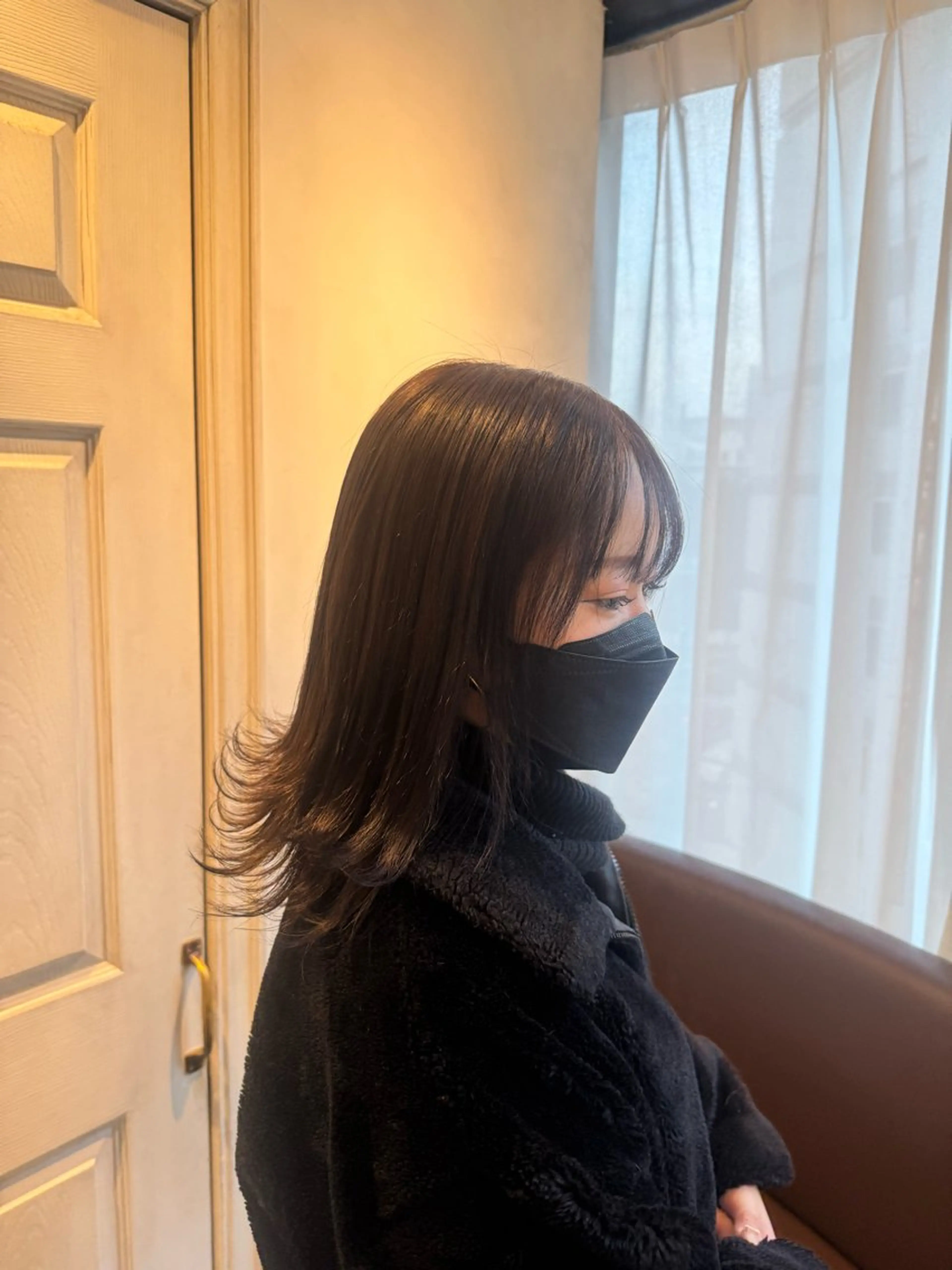 ミディアム カラー カット ヘアカラー 透明感カラー💜 モテ髪 空陽💙のヘアスタイル