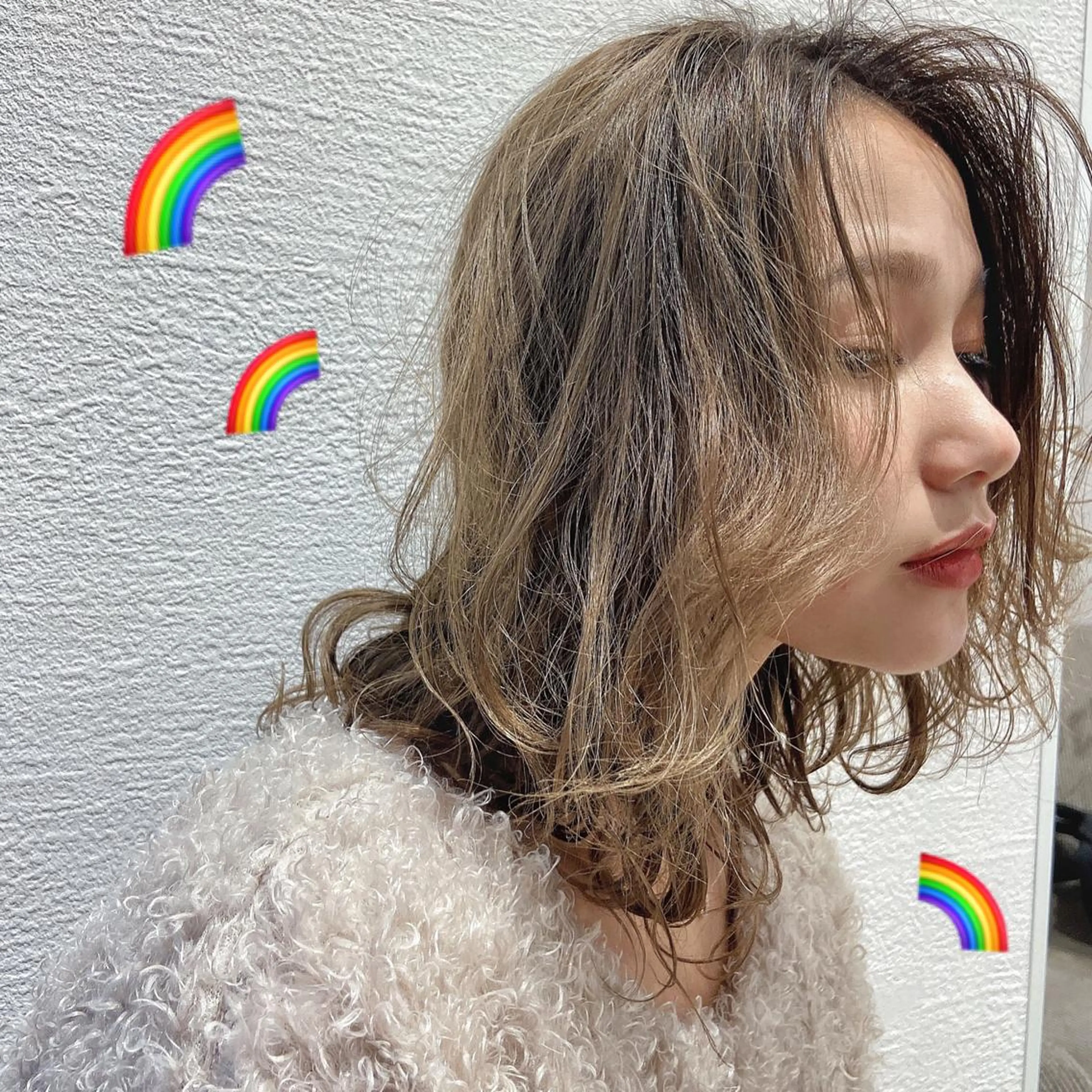 セミロング メンズ縮毛矯正 ニュアンスパーマのヘアスタイル