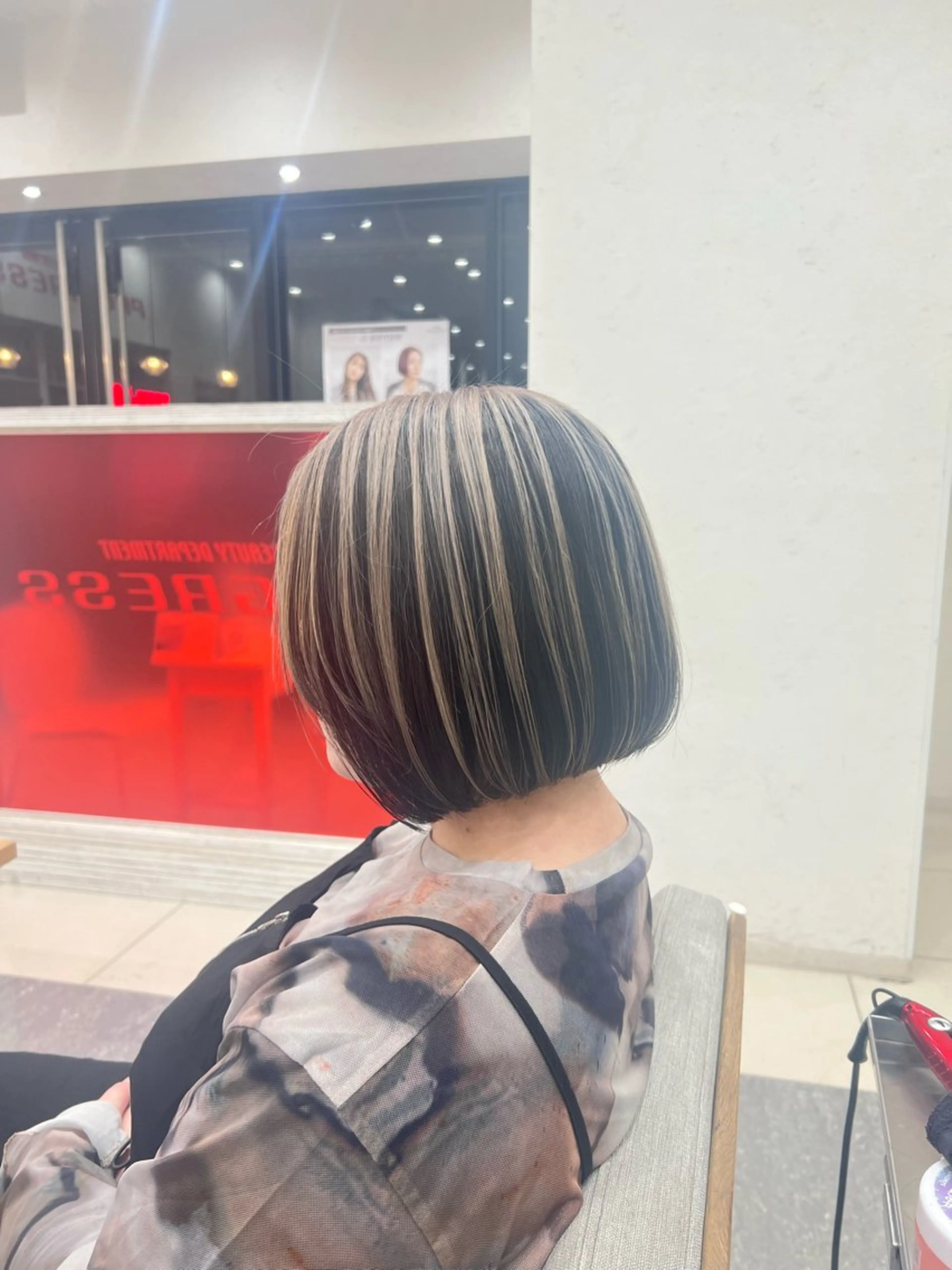 ショート カラー ヘアカラー 太白区/白髪ぼかし ハイライト/千葉達人のヘアスタイル