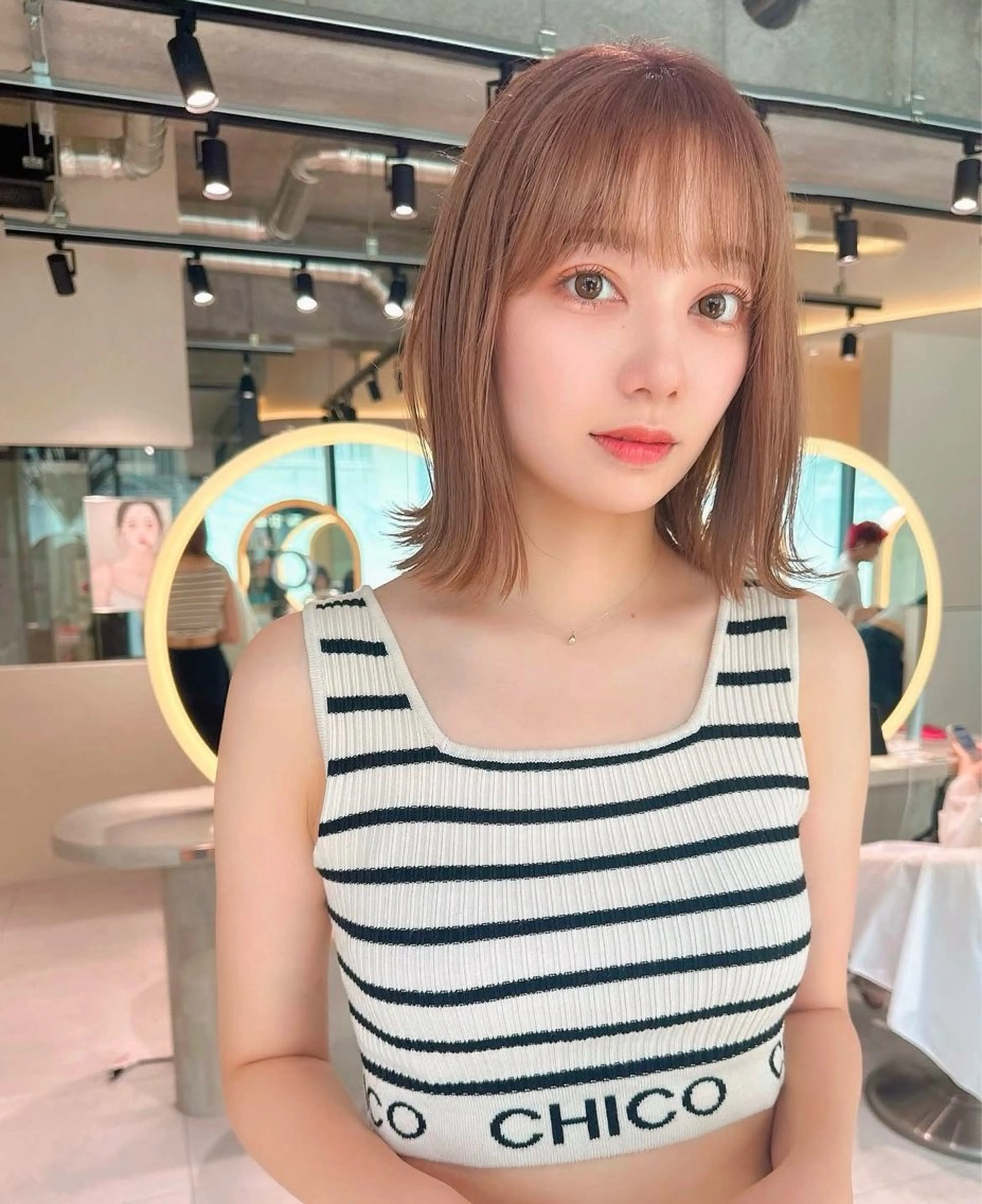 ミディアム カラー 縮毛矯正/ブリーチ なしダブルカラー輝希のヘアスタイル