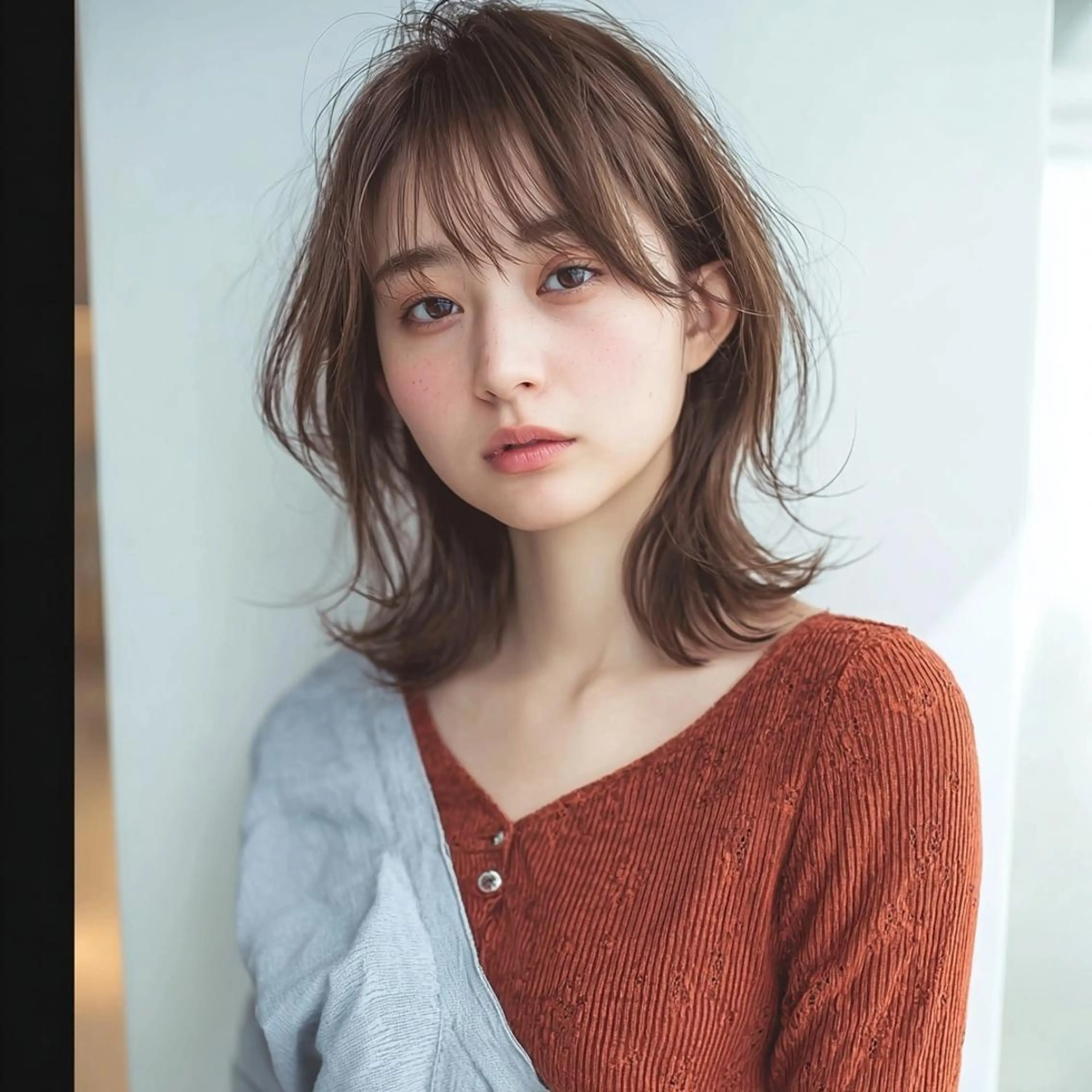 ミディアム 女性カット🎨カラー 🌀パーマ宮部楓奈のヘアスタイル