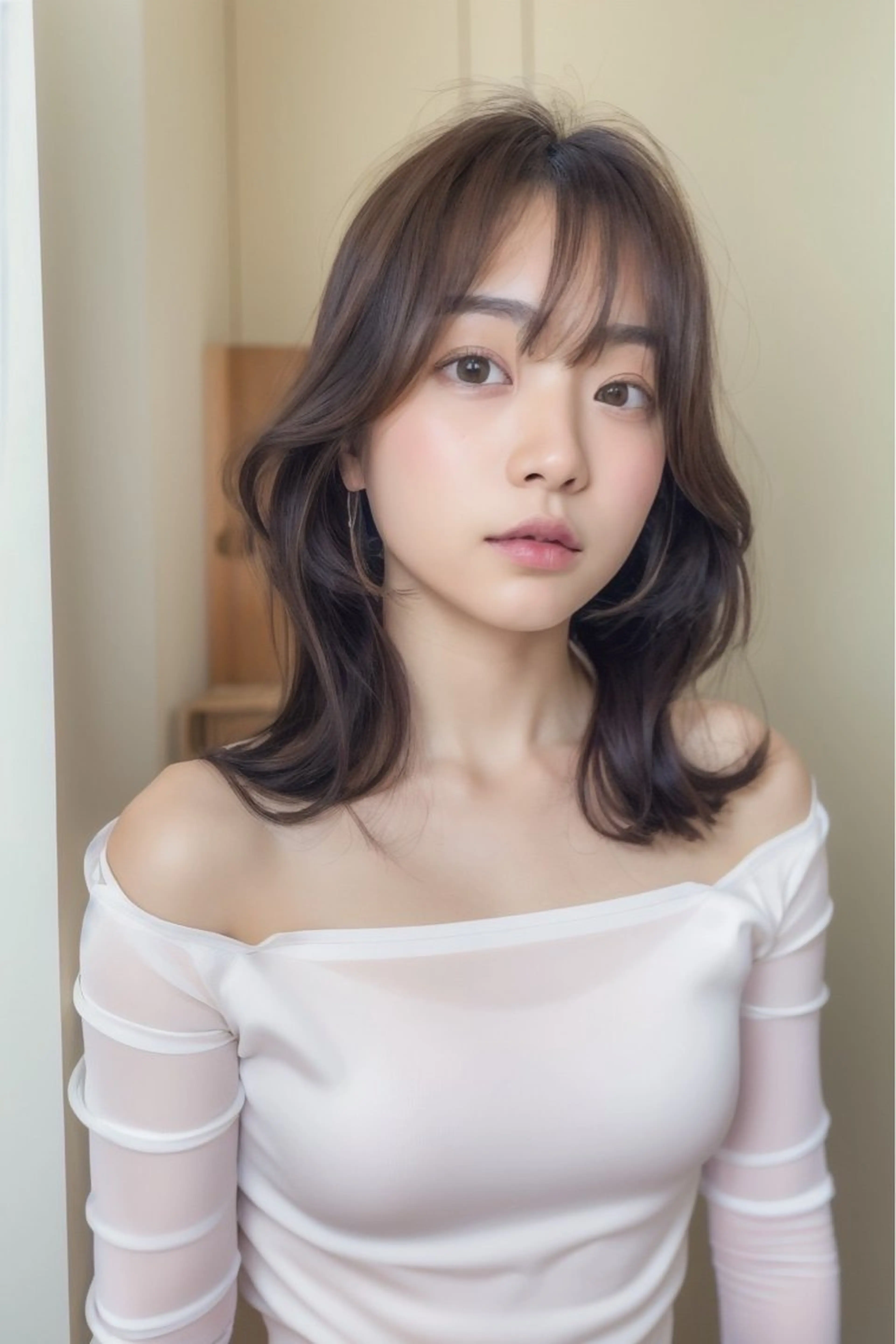 セミロング ハイライト 髪質改善 韓国風ヘア レイヤーカット 縮毛矯正 カット トリートメント 髪質改善/レイヤー/ ショート/koshiのヘアスタイル