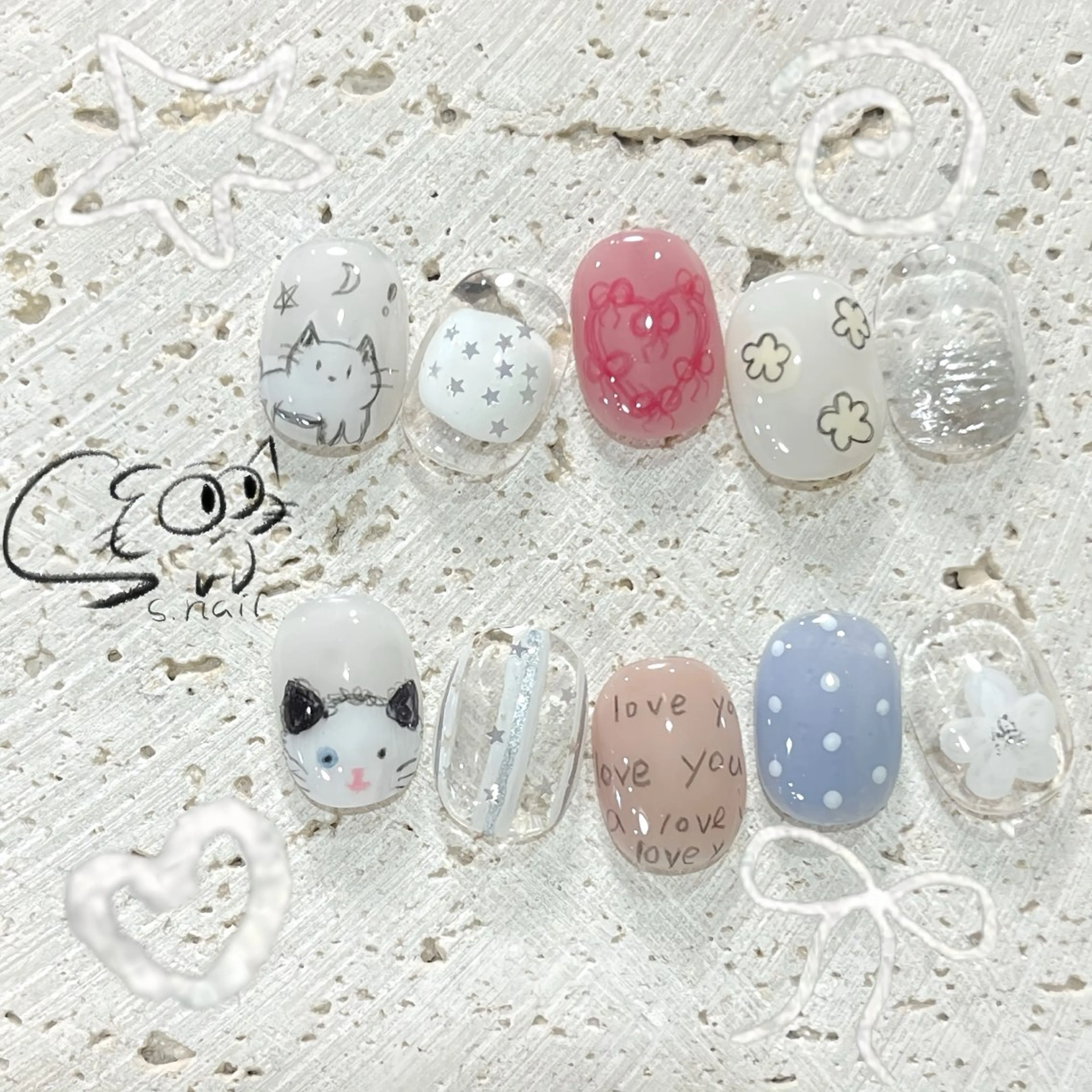 ネイル チークネイル フレンチネイル グラデーション マグネットネイル ワンカラーネイル S.nail _のネイルデザイン